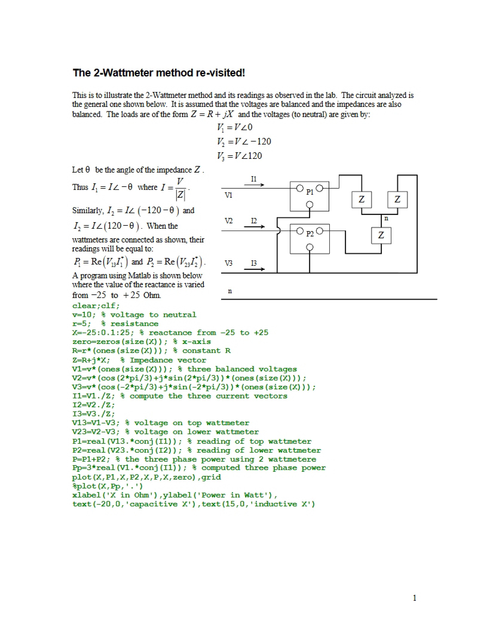 Method of Two Wattmeters