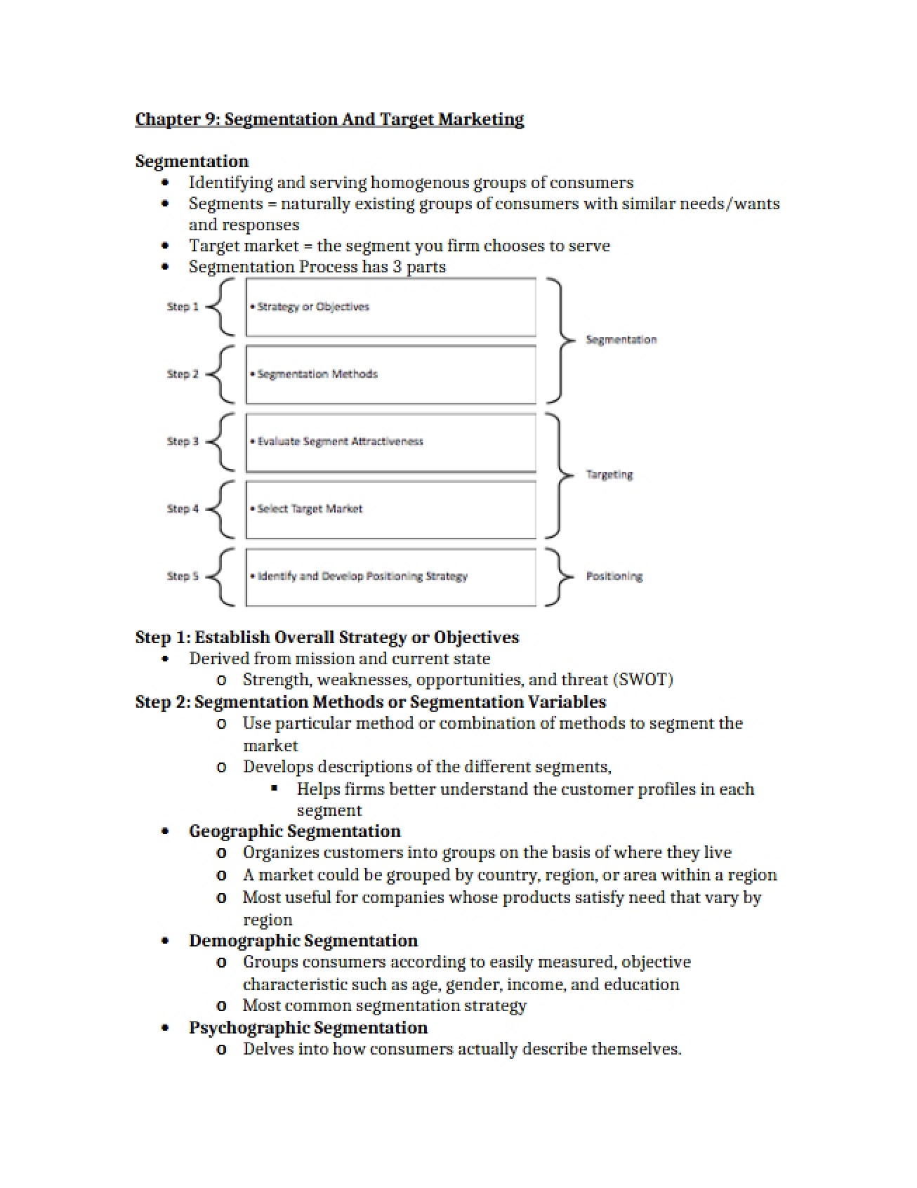Chapter 9 Segmentation and Target Marketing