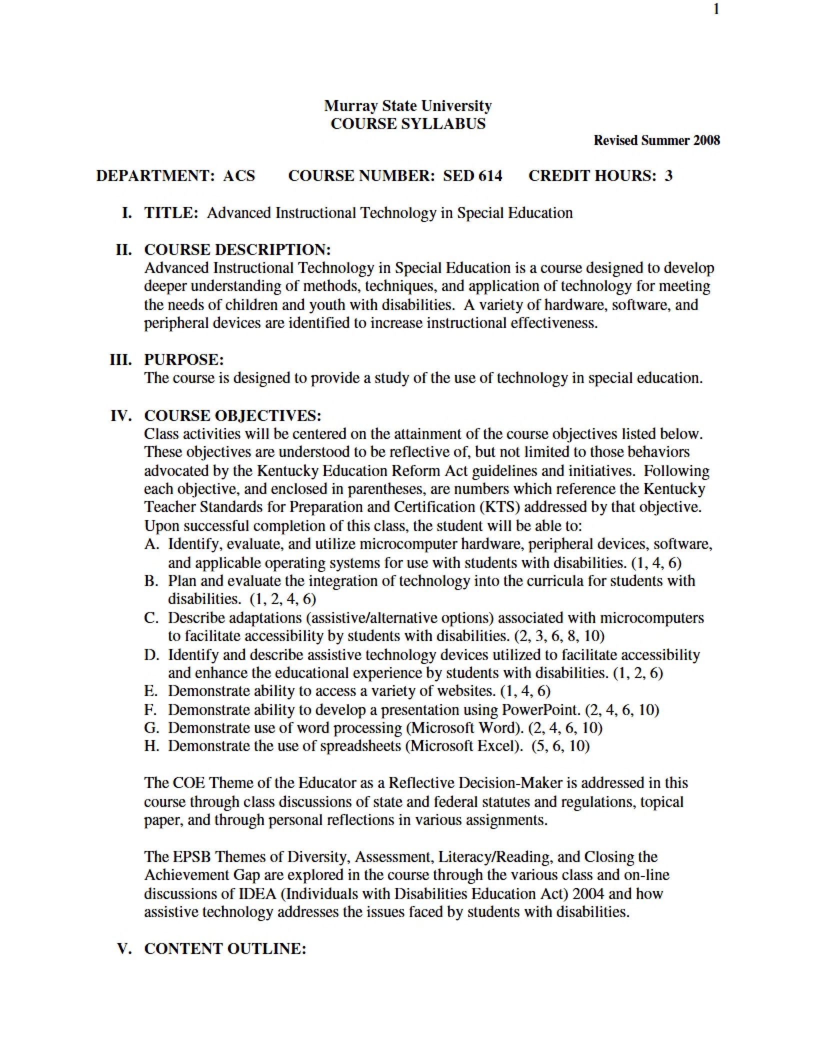 Syllabus - Advanced Instructional Technology
