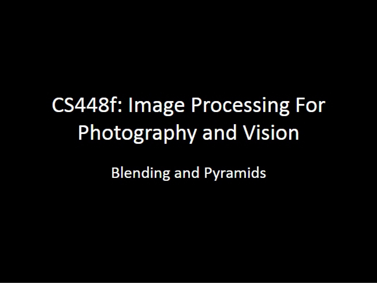Introduction to Pyramids and Blending
