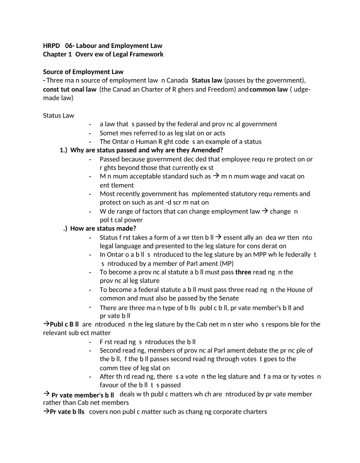 Employment Law in Canada - Sources and Rights