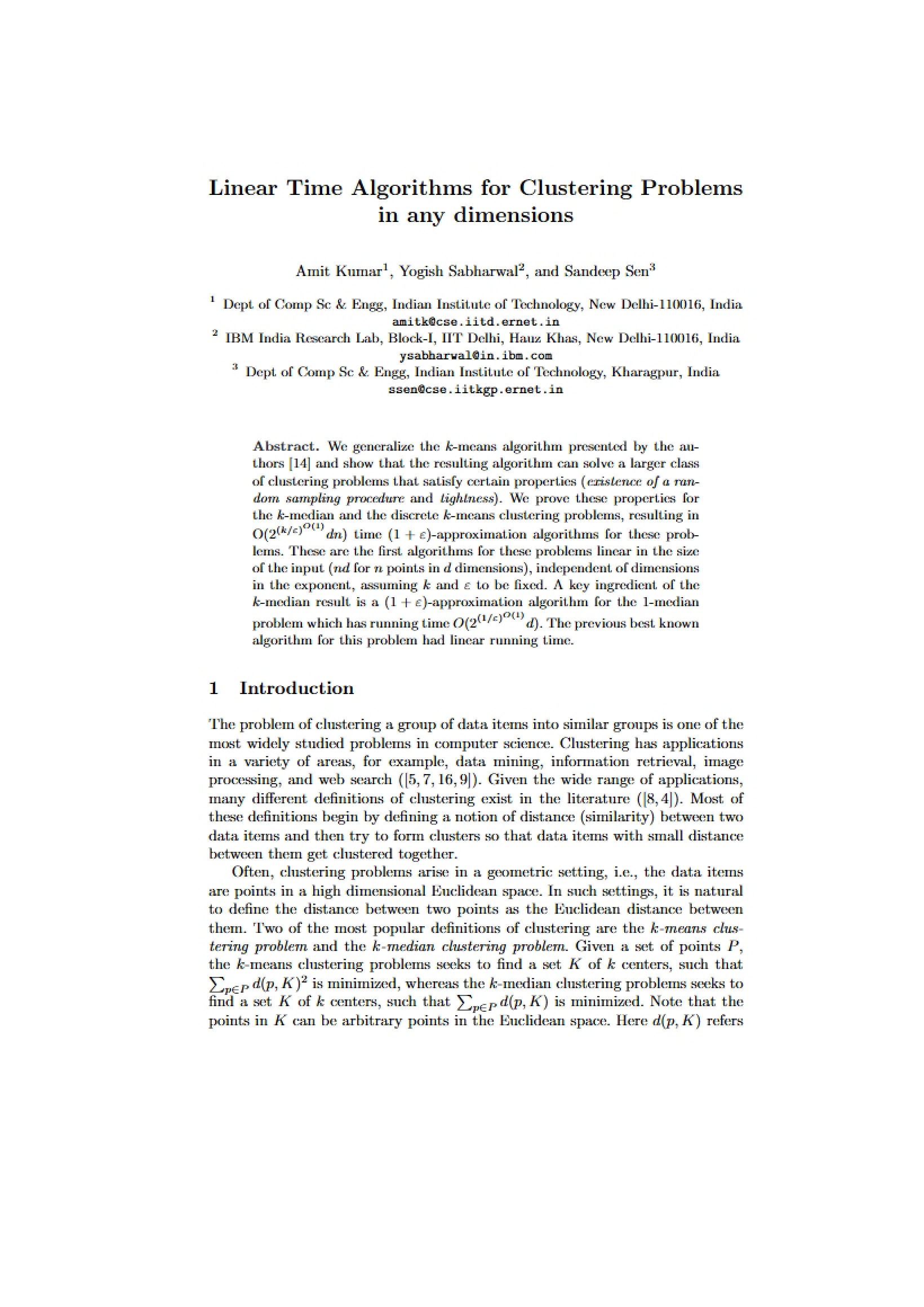 Algorithms in Linear Time