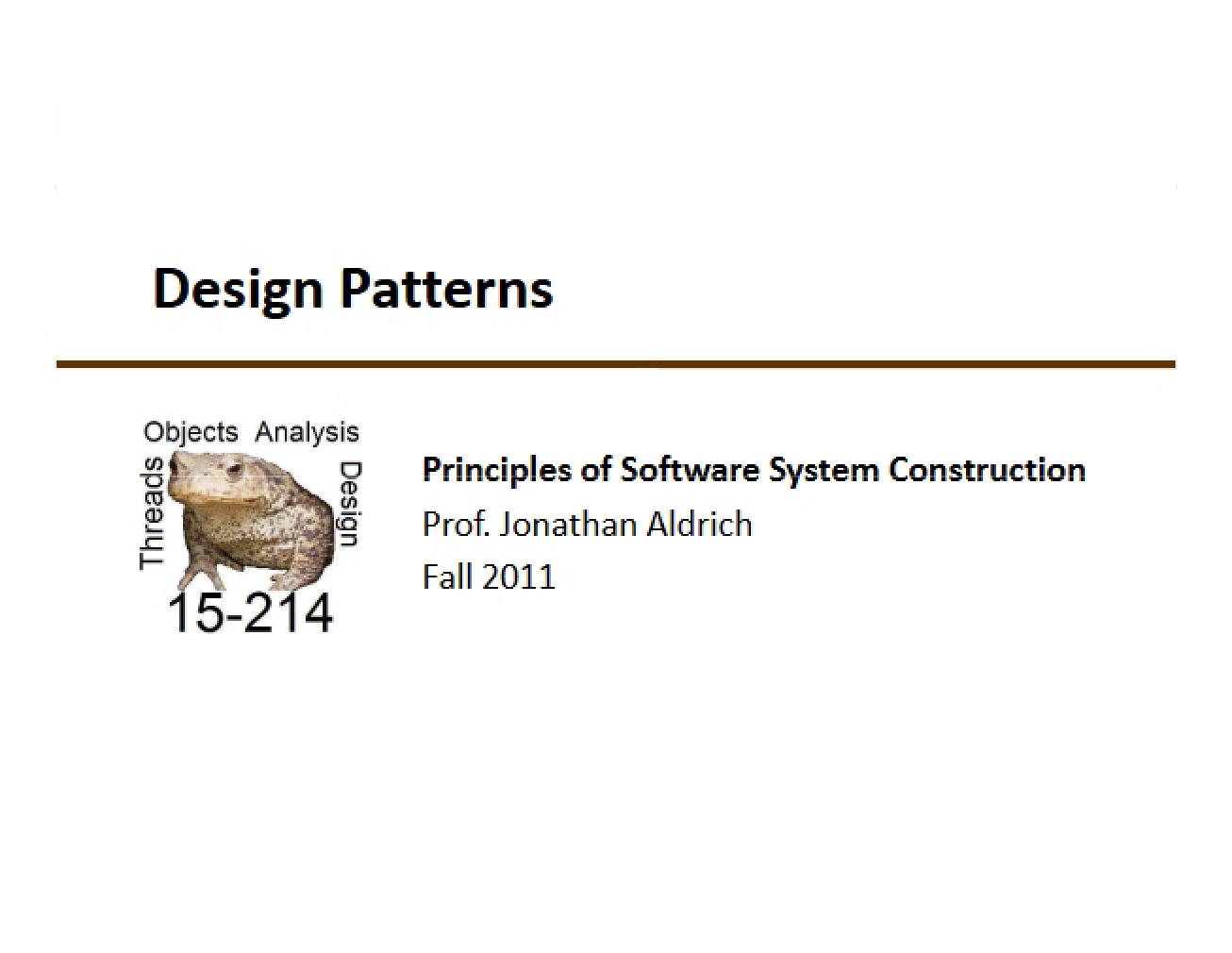 Patterns in Software Design