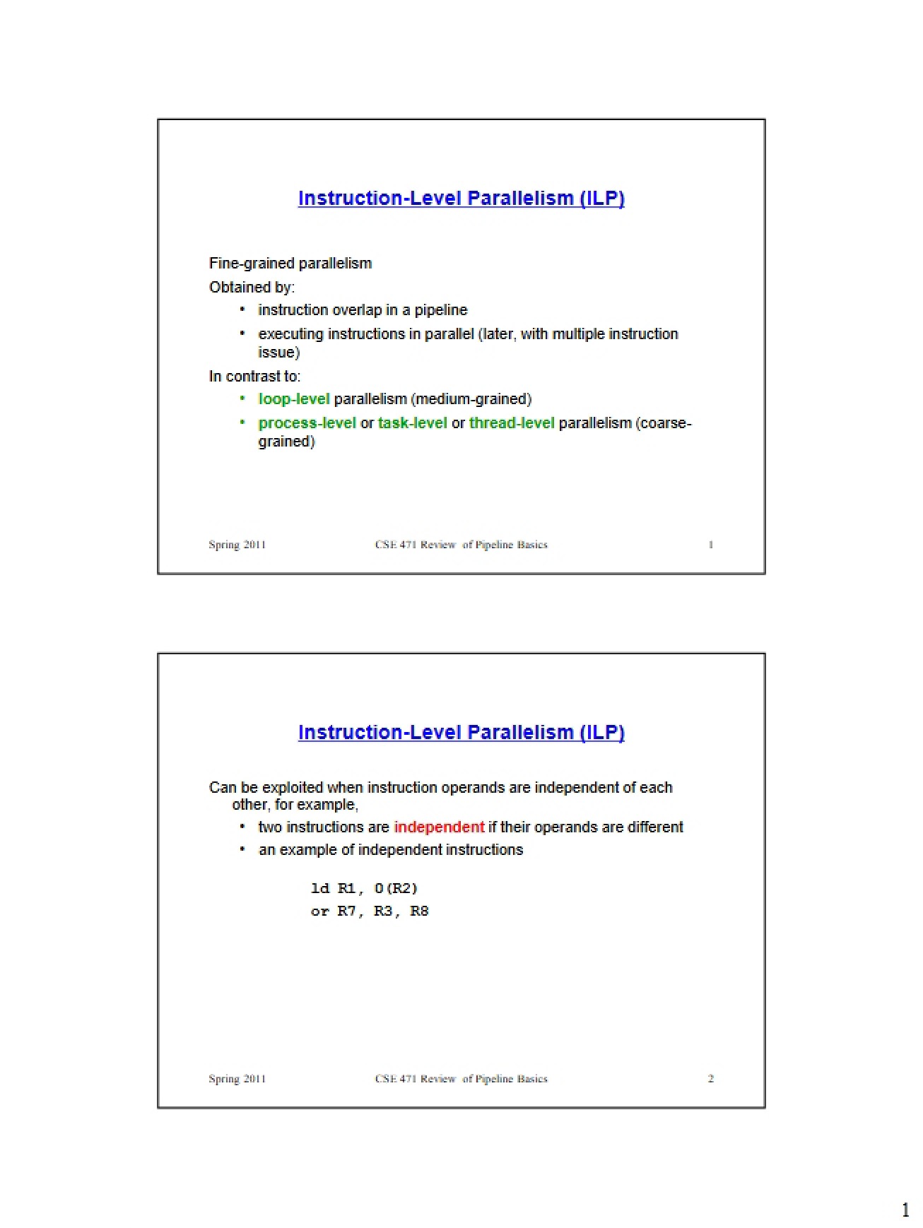 Lecture Session Notes