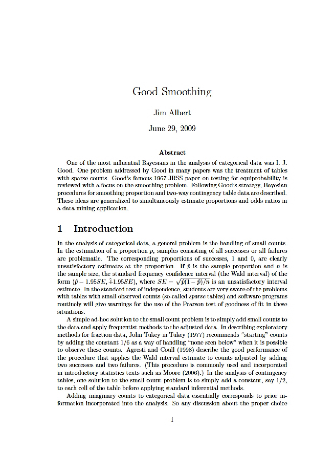 Smooth Goodness of Fit (Bayesian)