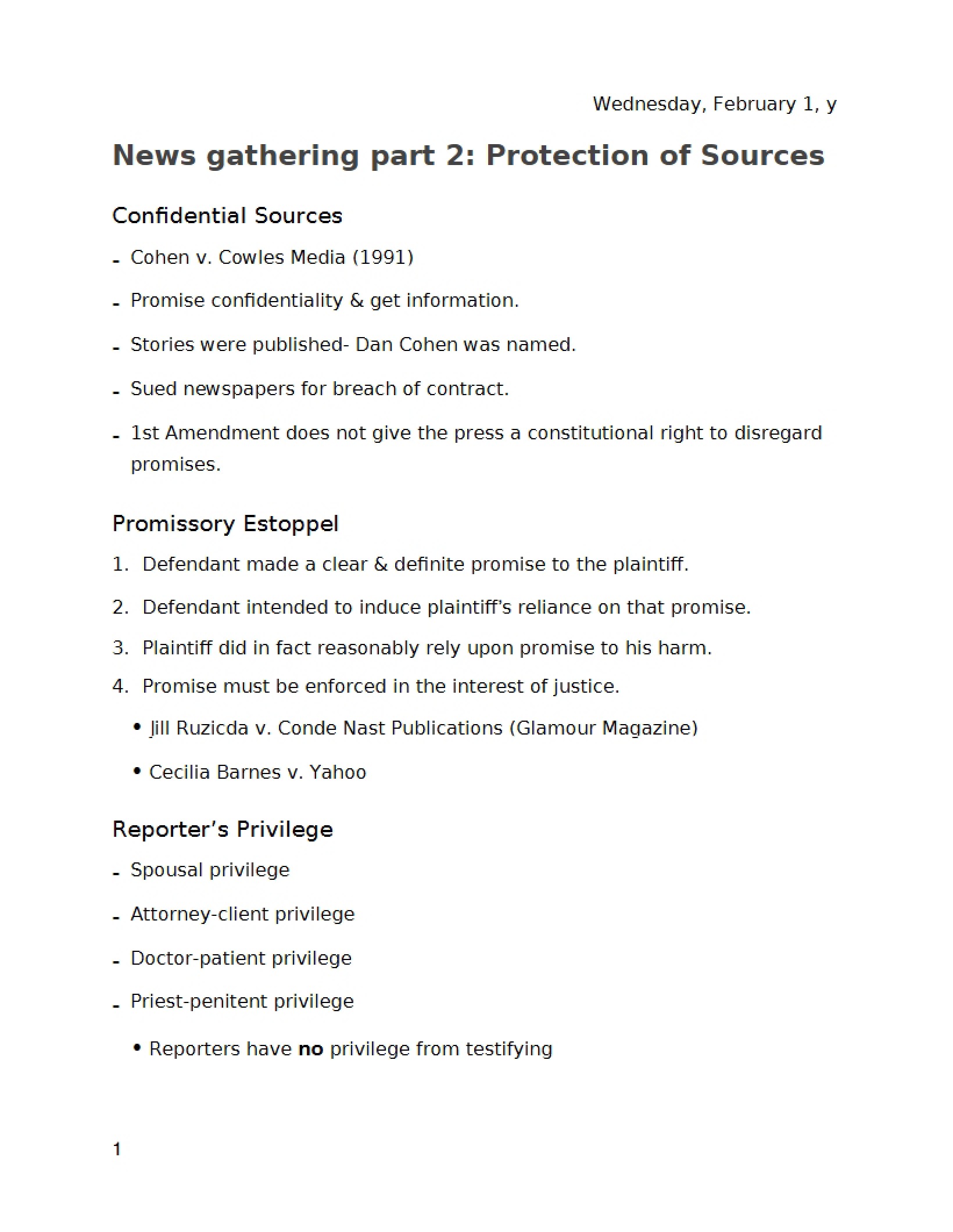 News Gathering Source Protection (Part 2)