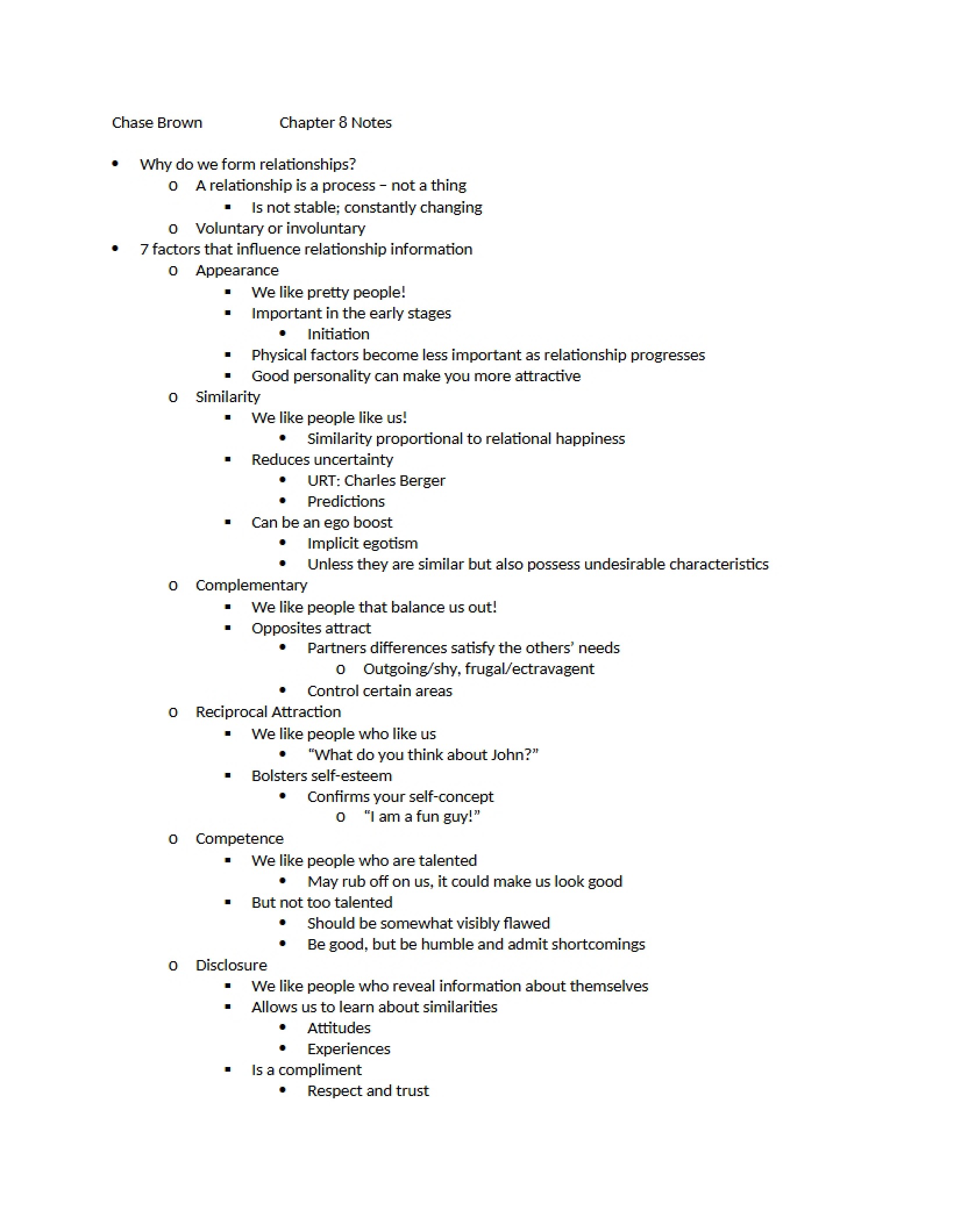 Notes for Chapter Eight