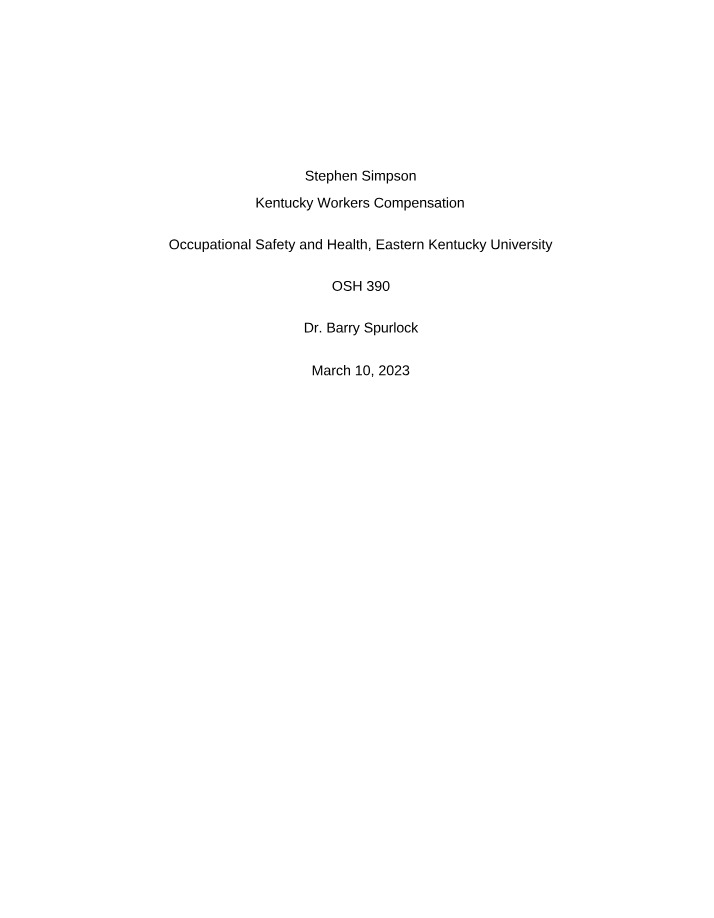 Workers' Compensation in Kentucky