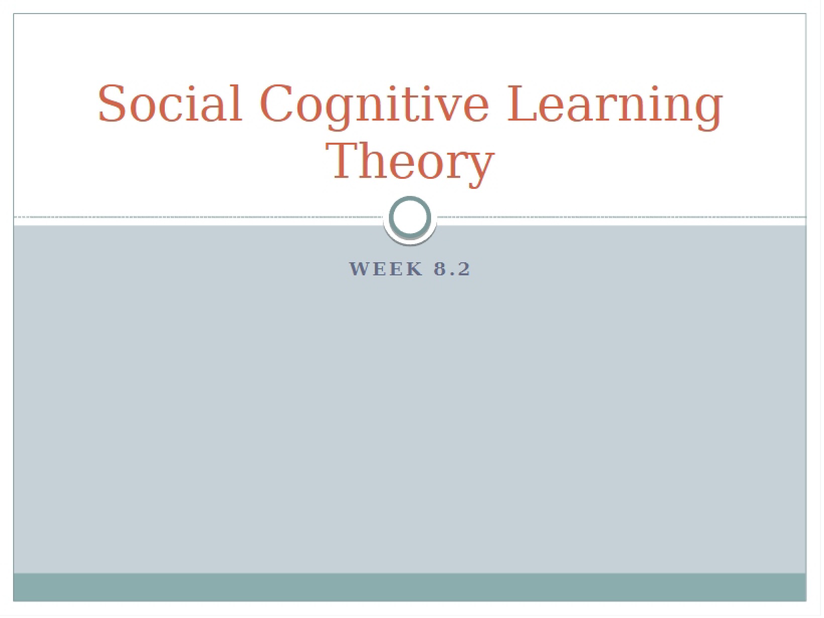 Learning Theory Social Cognitive