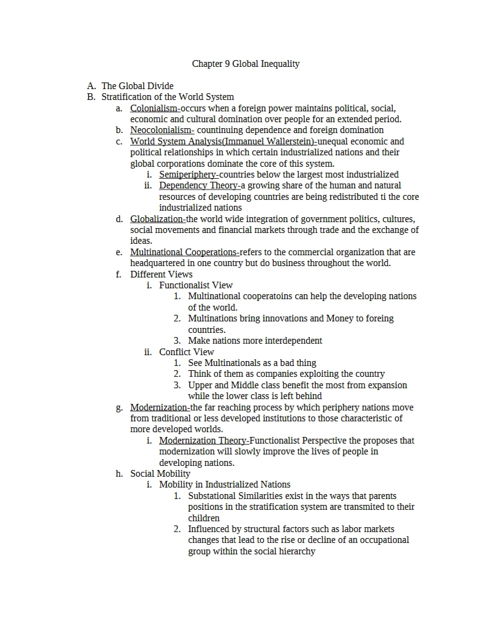 Inequality Globally Chapter 9
