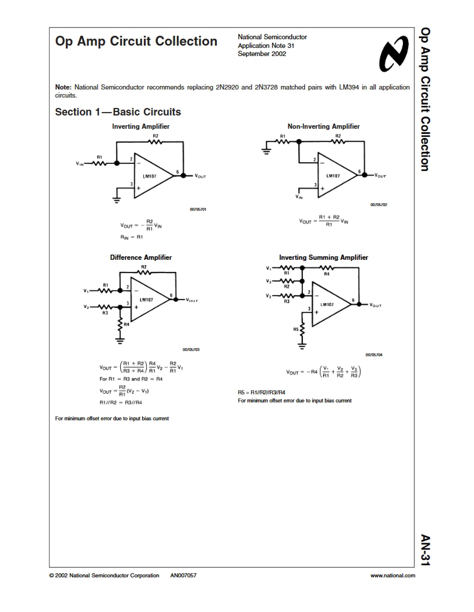 Collection of Op Amp Circuits