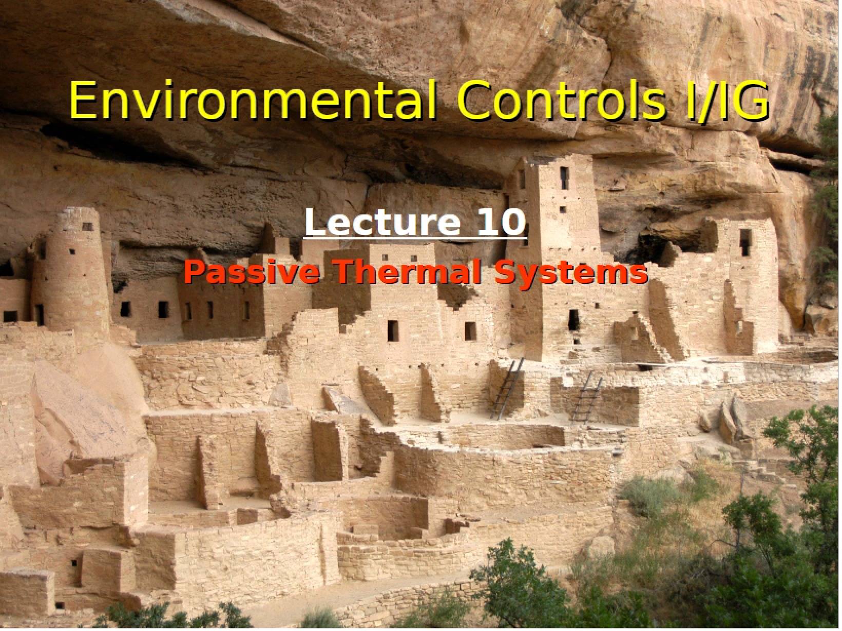 Lecture Notes Environmental Controls