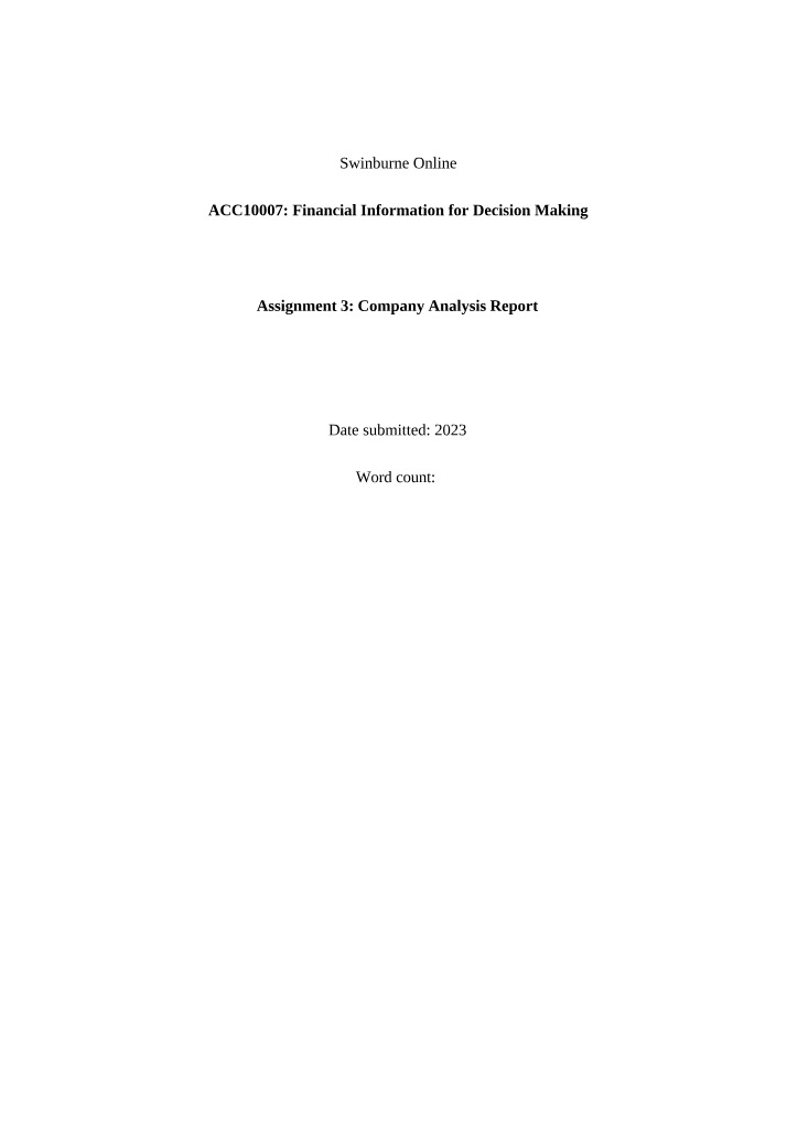 Wesfarmers Limited Financial Analysis