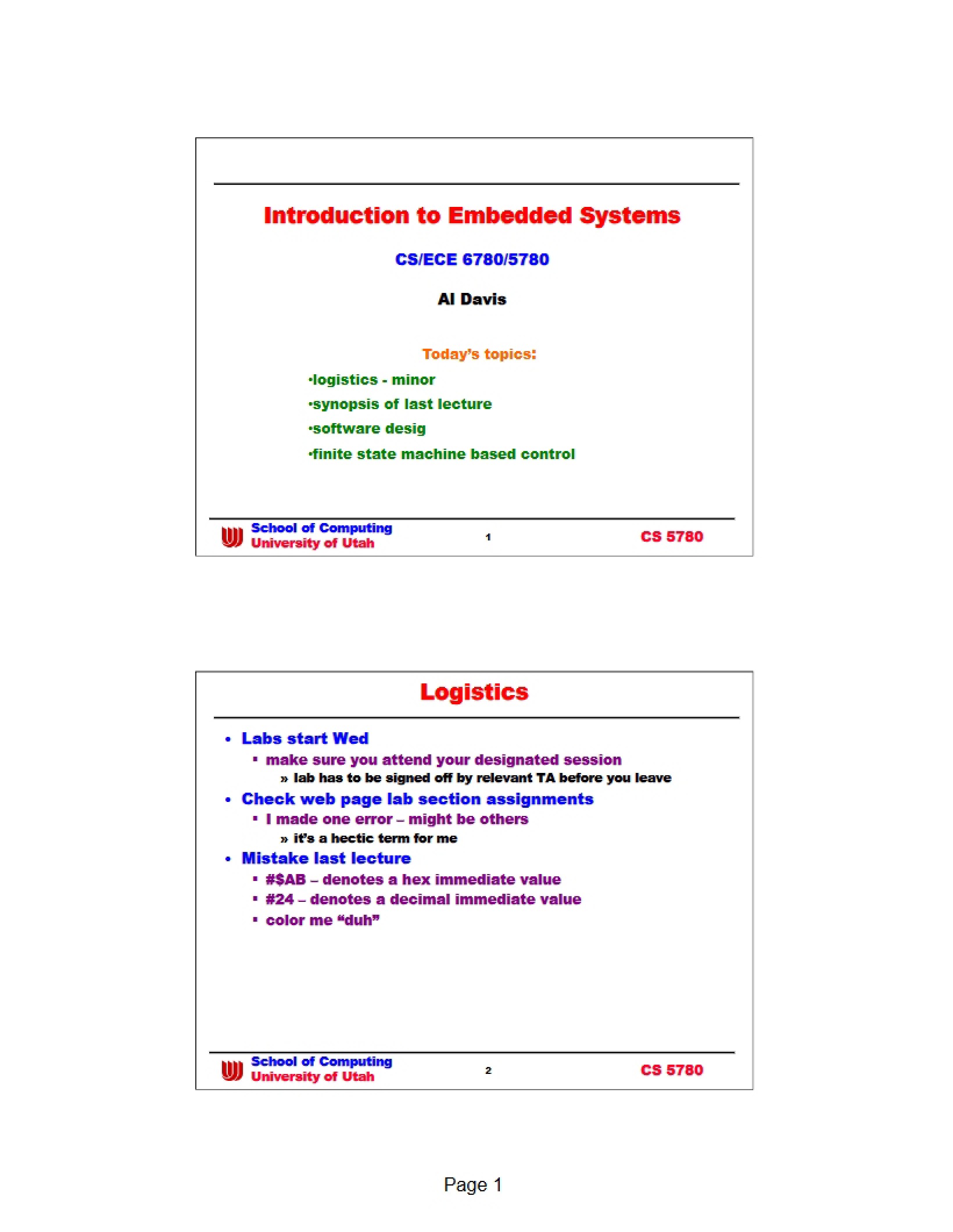 Embedded Systems Basics