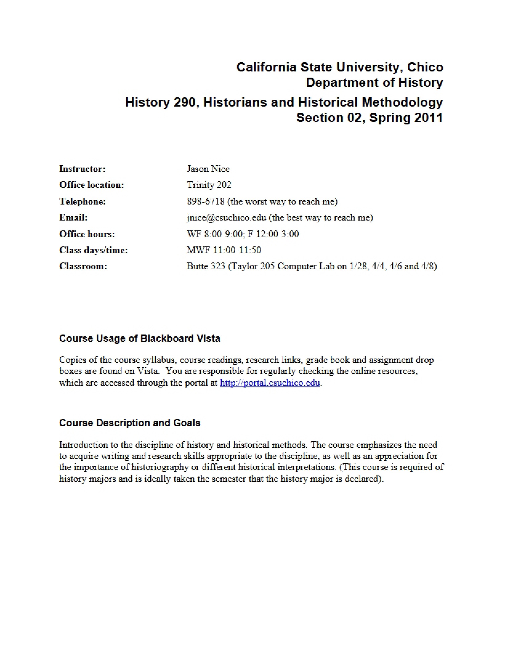 Syllabus Historical Methodology