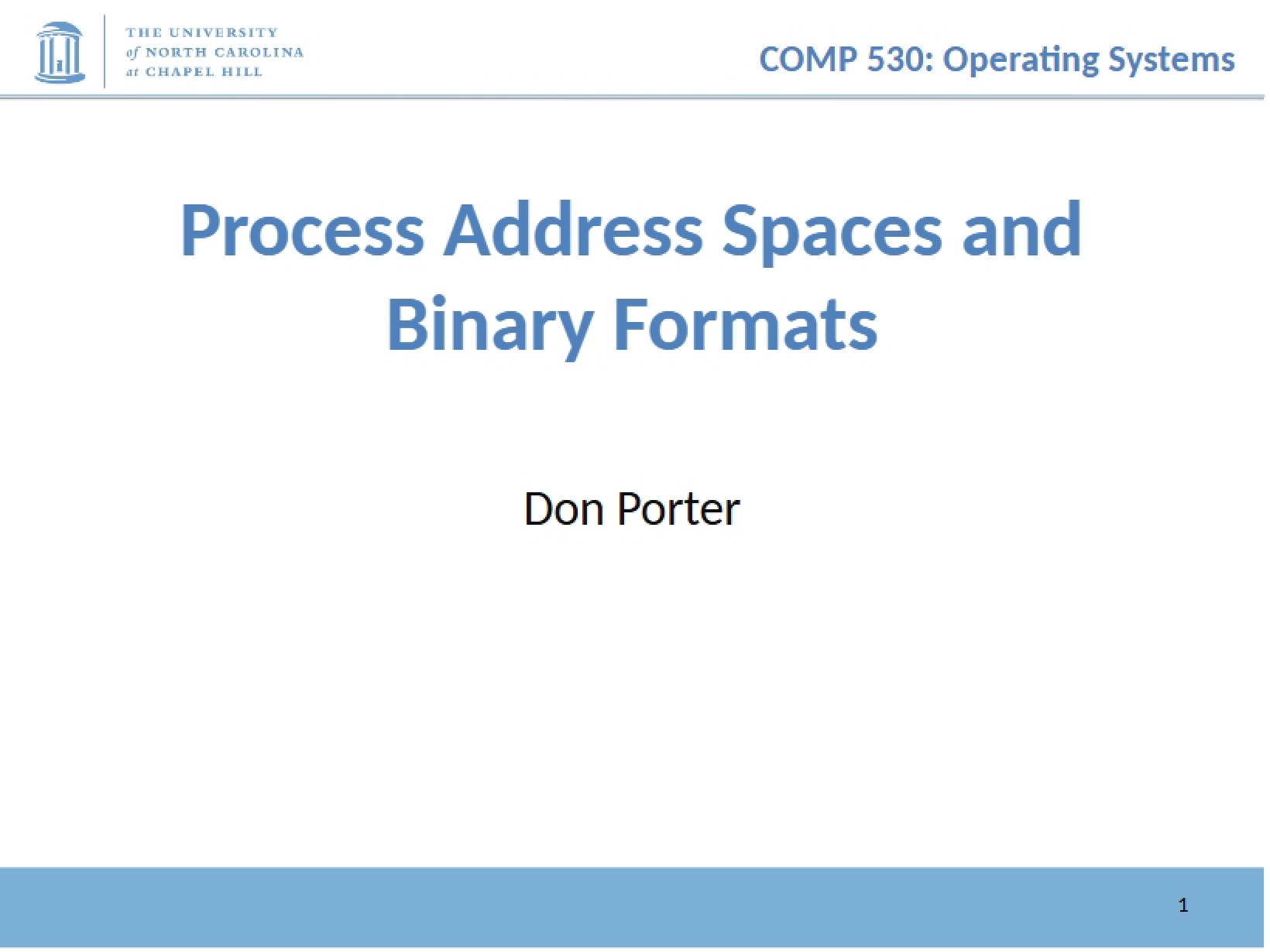 Address Spaces in Processes