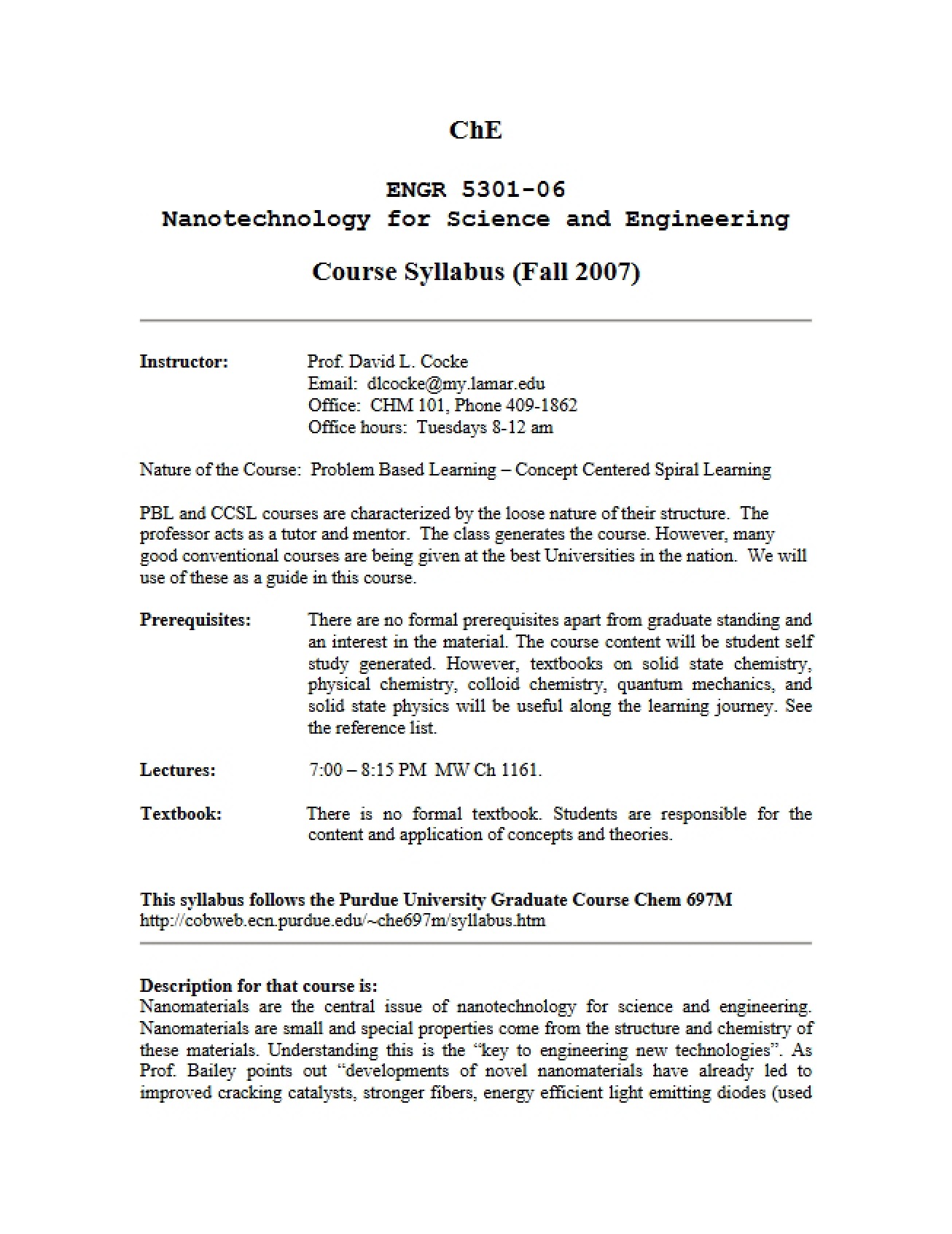 Syllabus for Fracture Mechanics