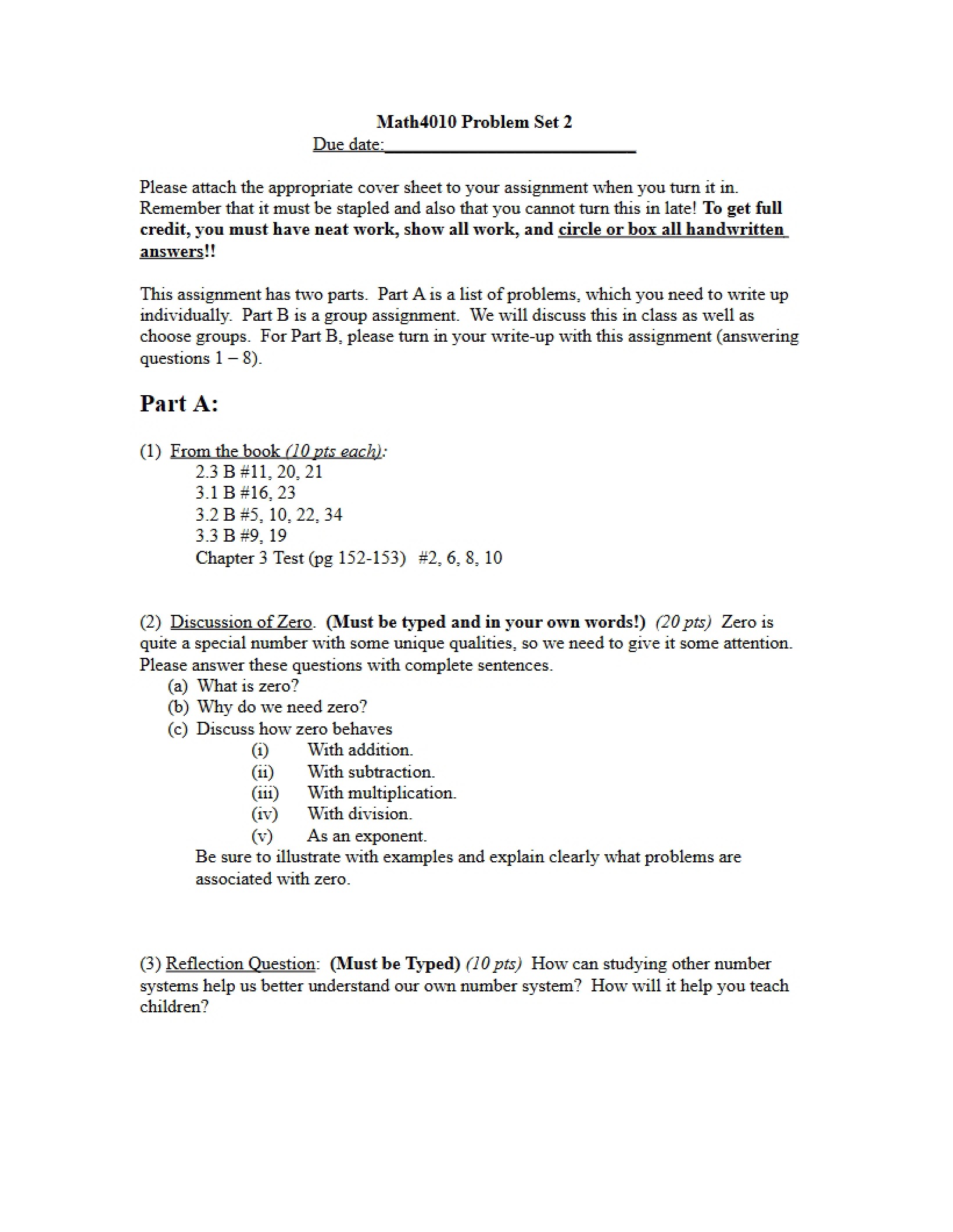 Second Problem Set