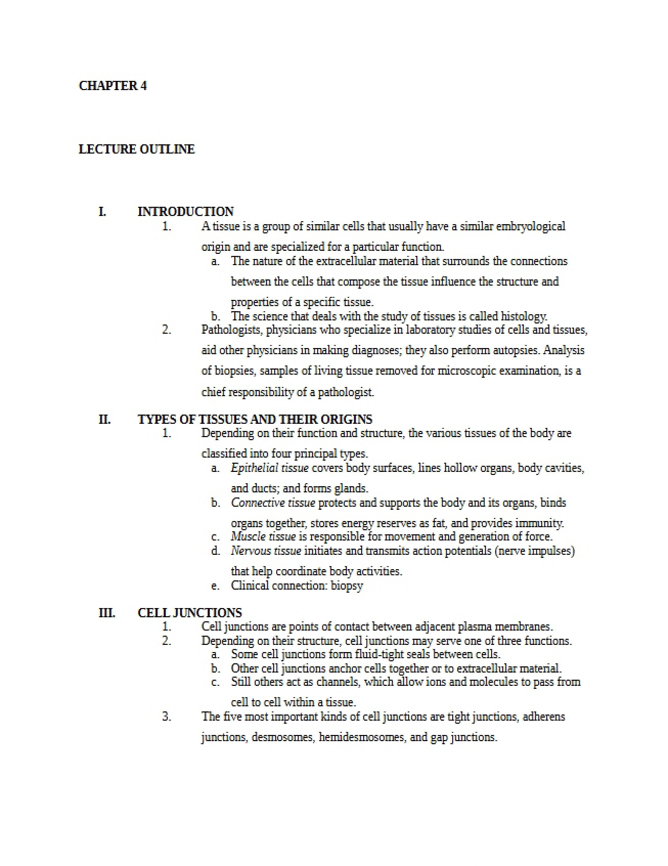 Notes from Lecture - BSC 2093C