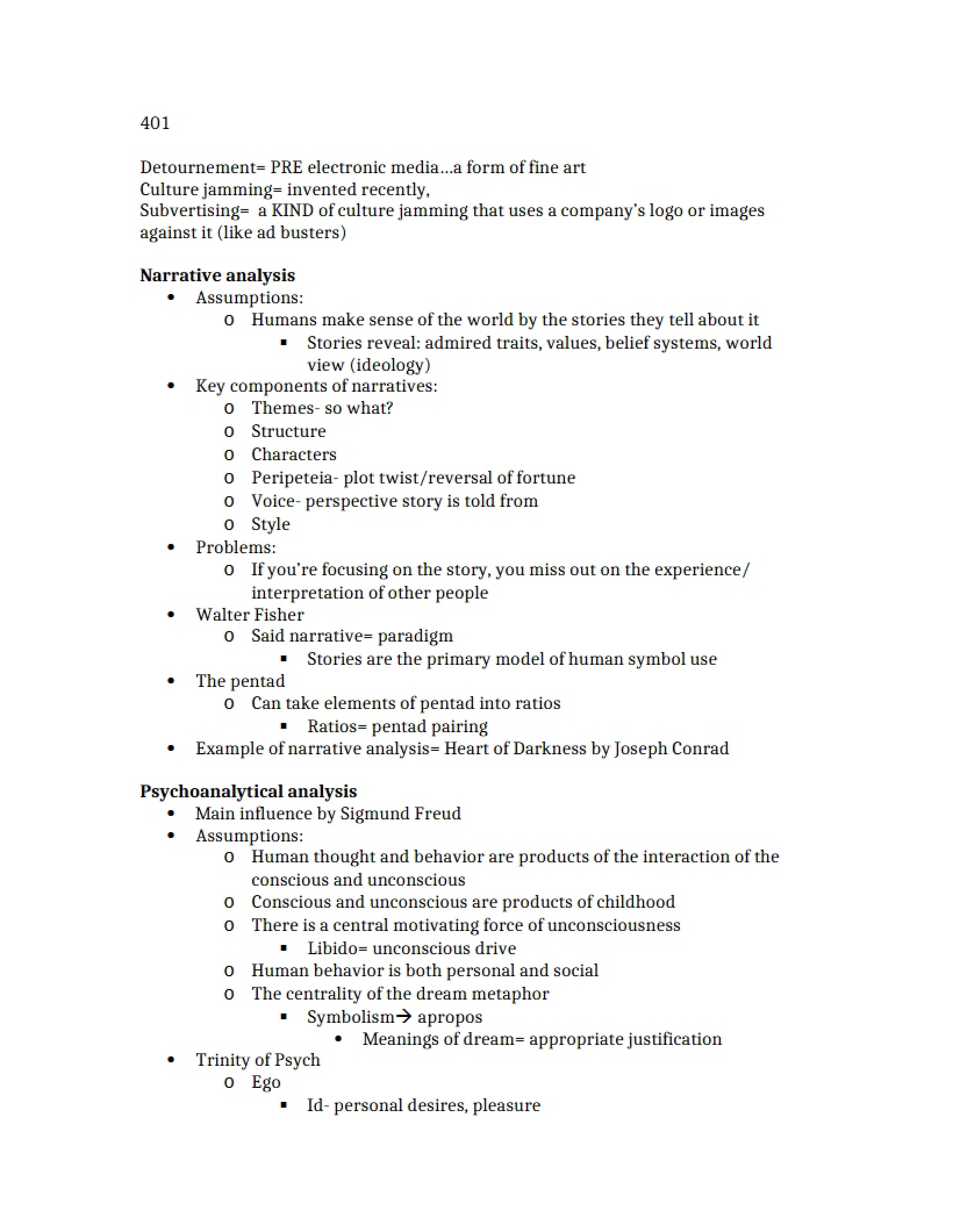 COMM 401 Class Notes