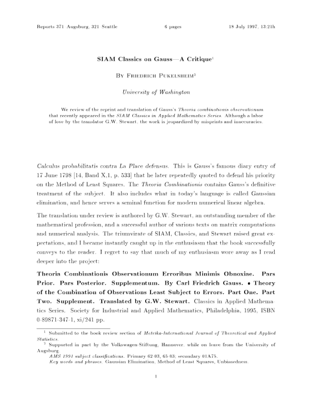 Lecture Series Notes