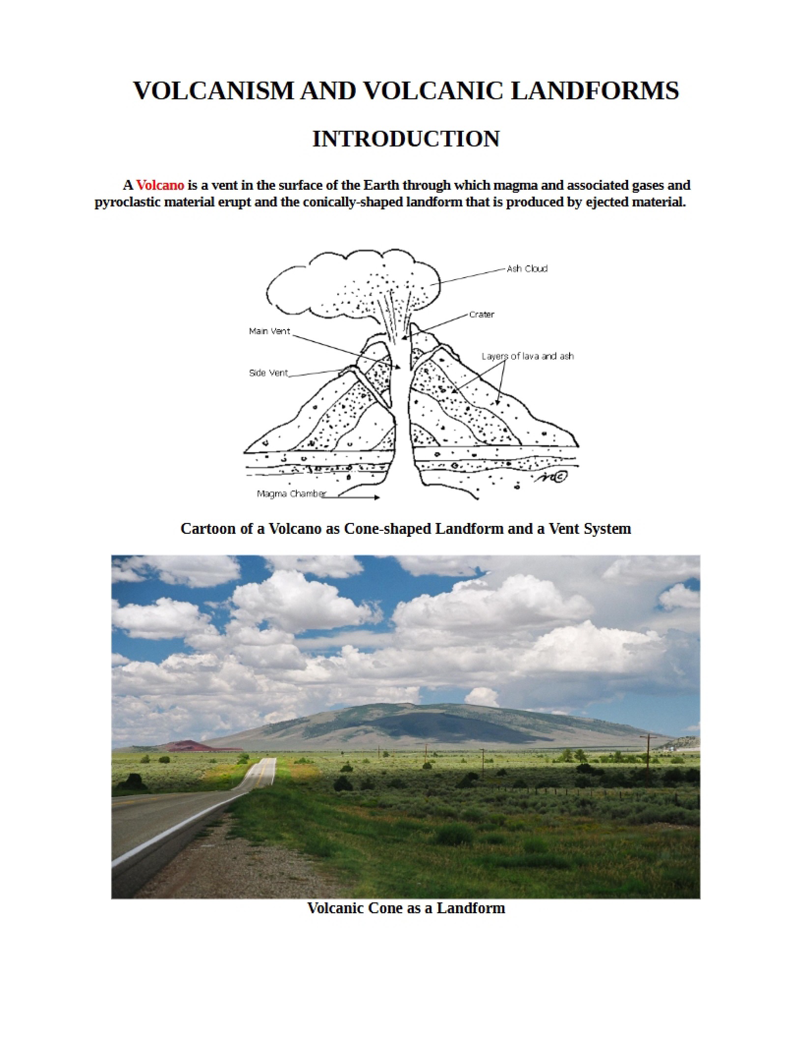 Volcano Notes (Abbreviated, Fall 2014)