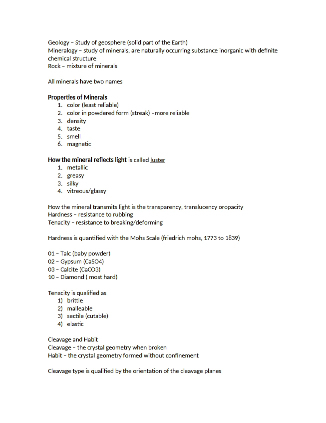 Earth Space Geology