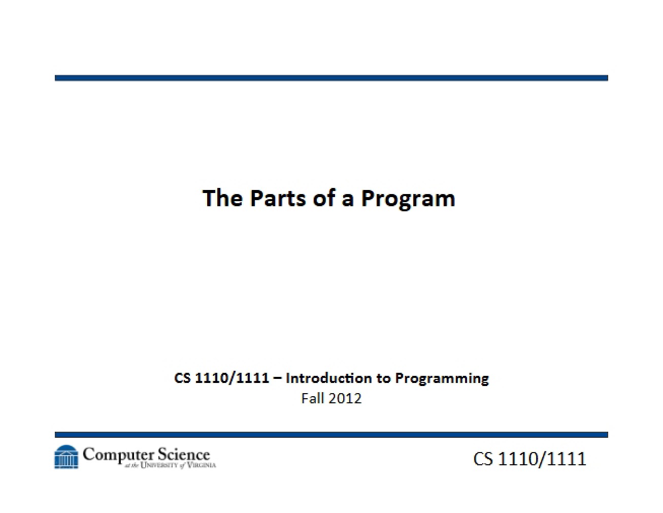 Program Components (Lecture 4)