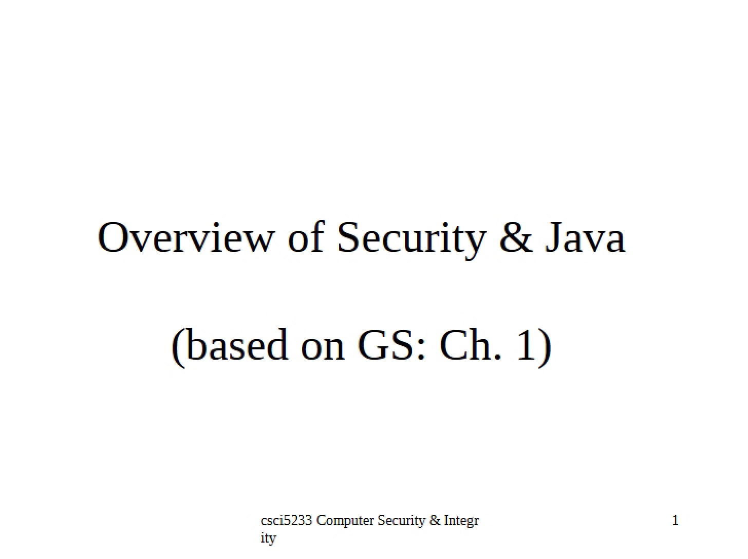 Java Security Overview