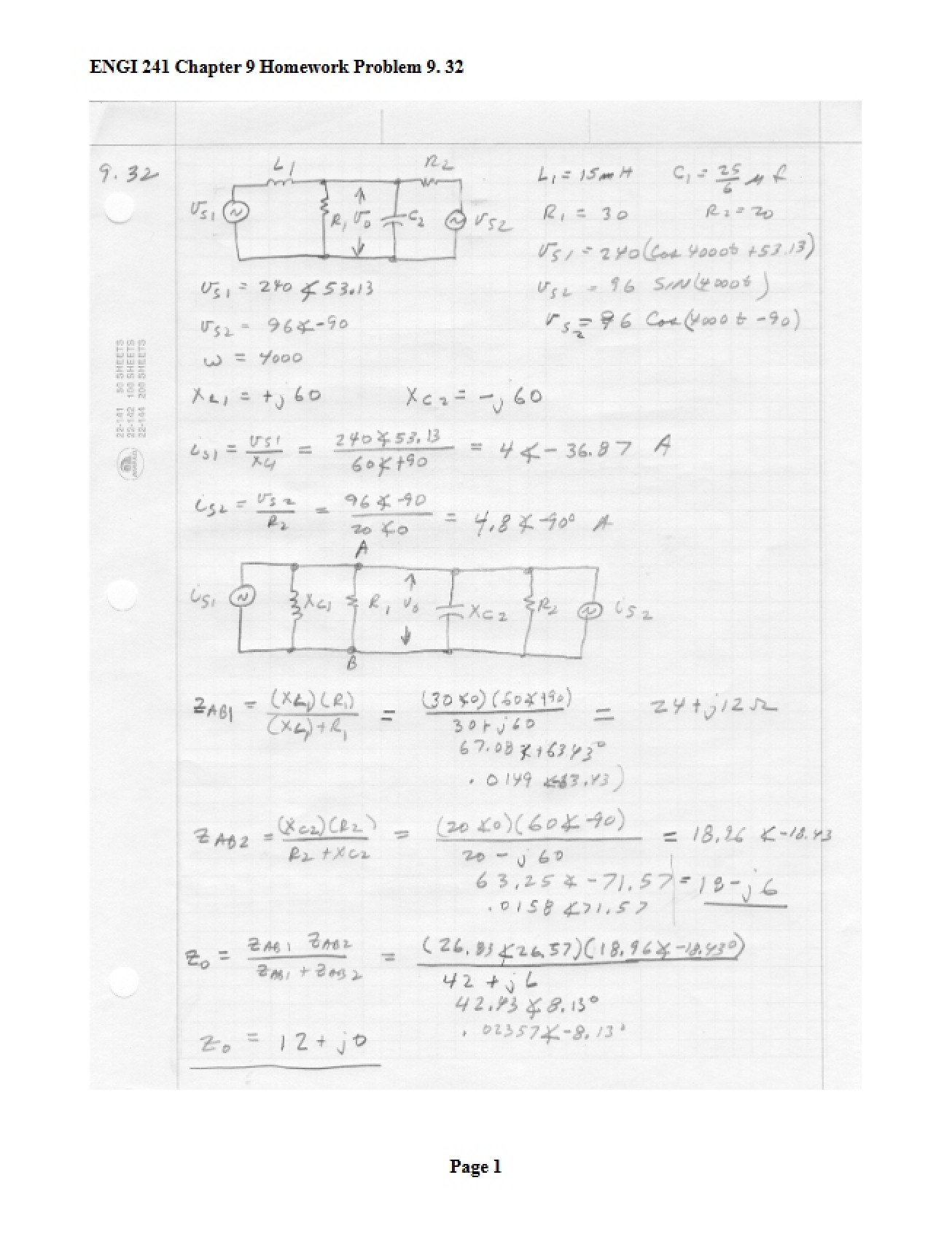Engineering Homework Set 1