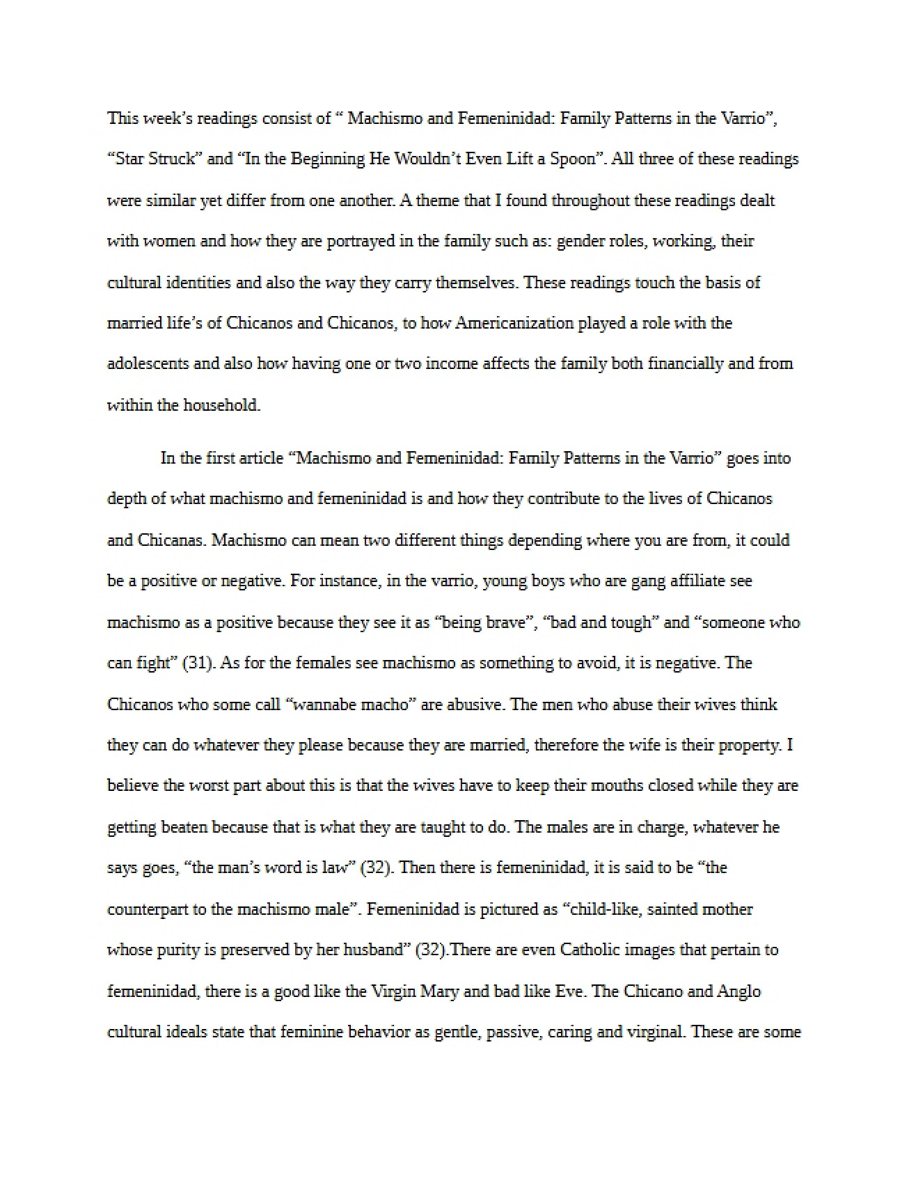 Journal Entry Three Chicano Culture