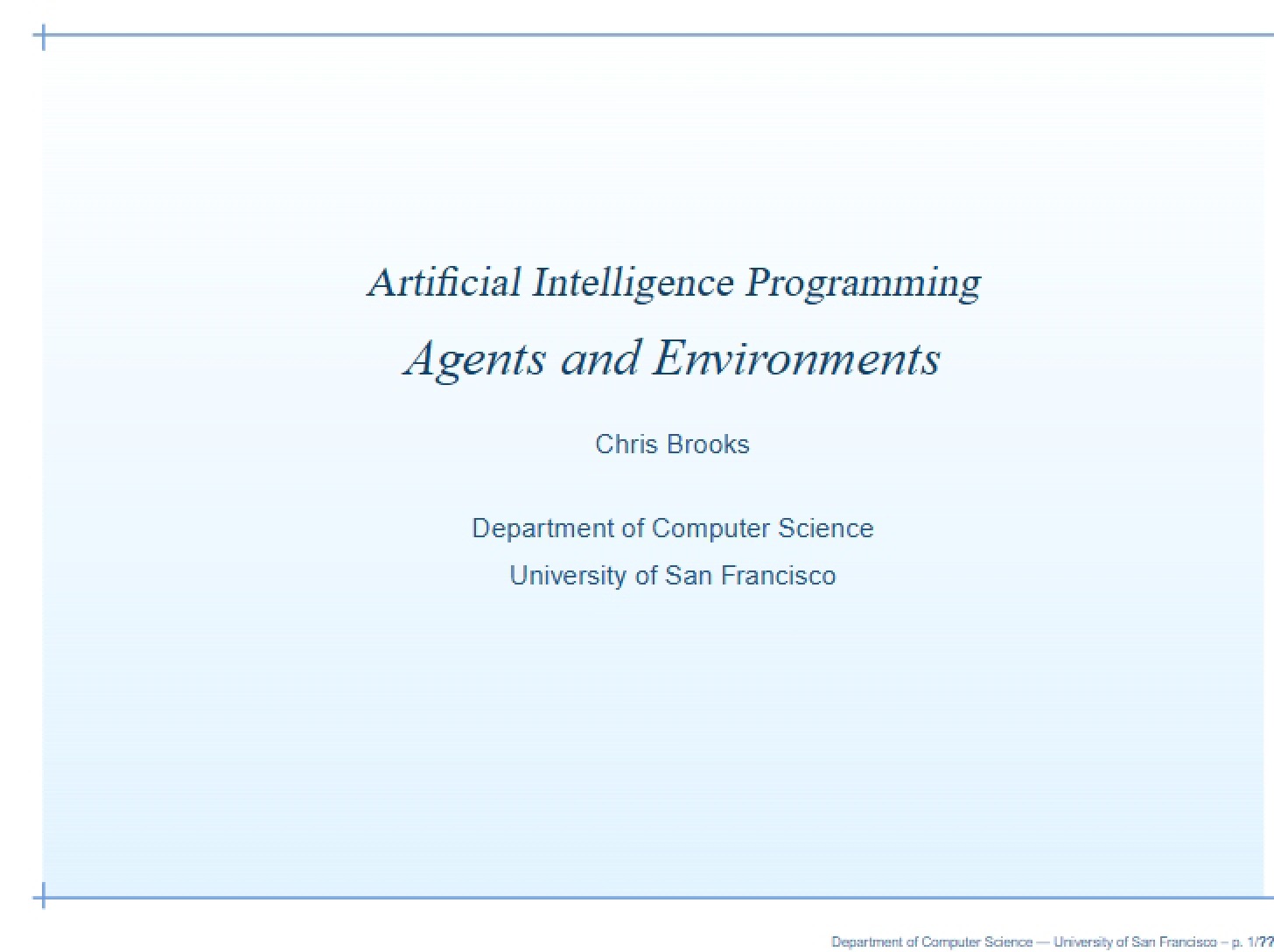 Programming of Artificial Intelligence
