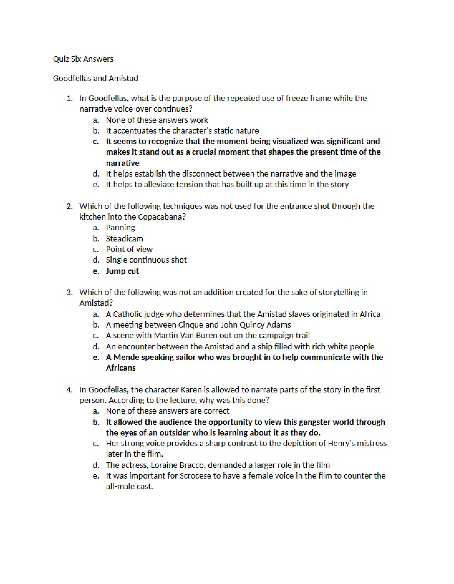 Sixth Quiz
