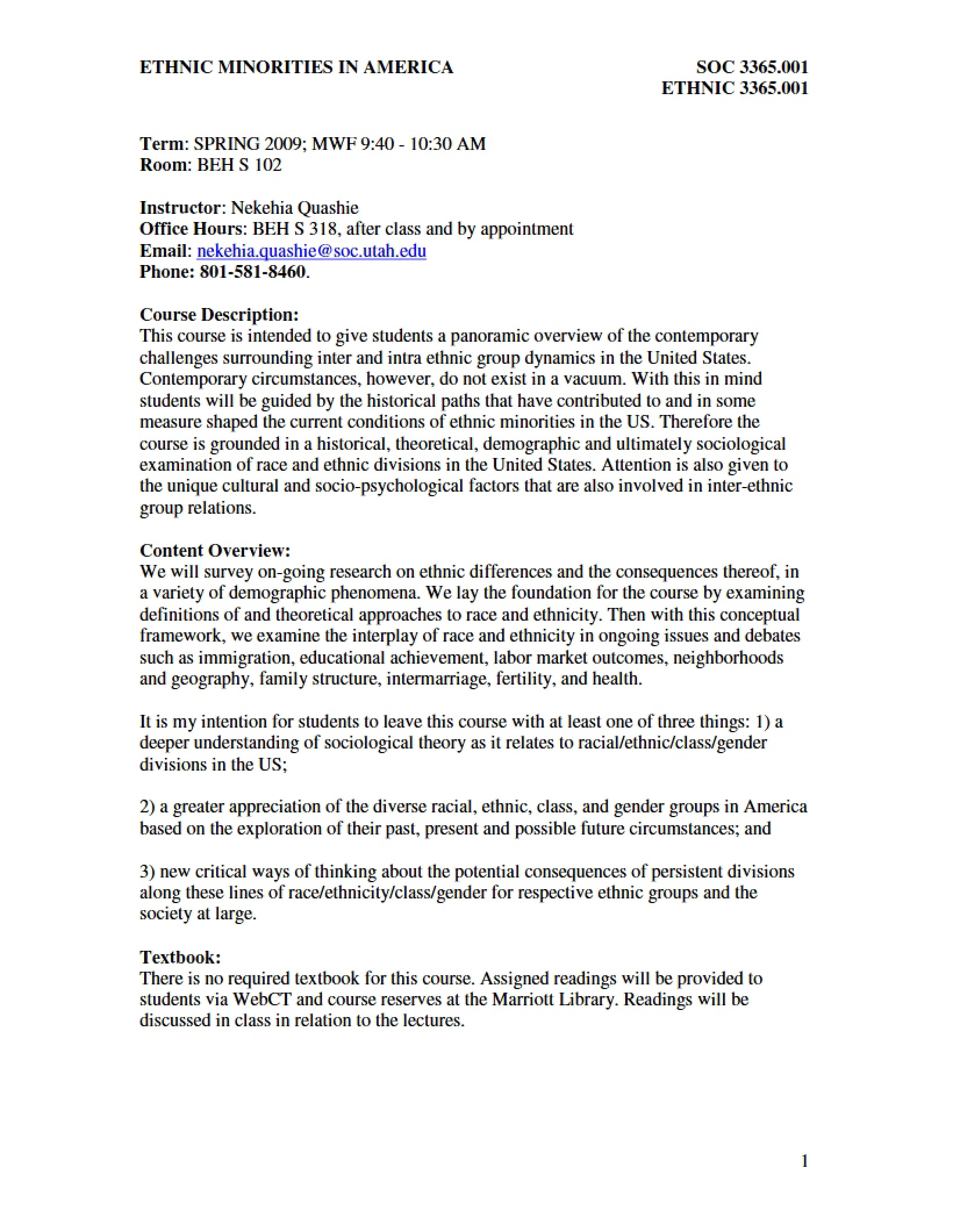 Syllabus for SOC 3365