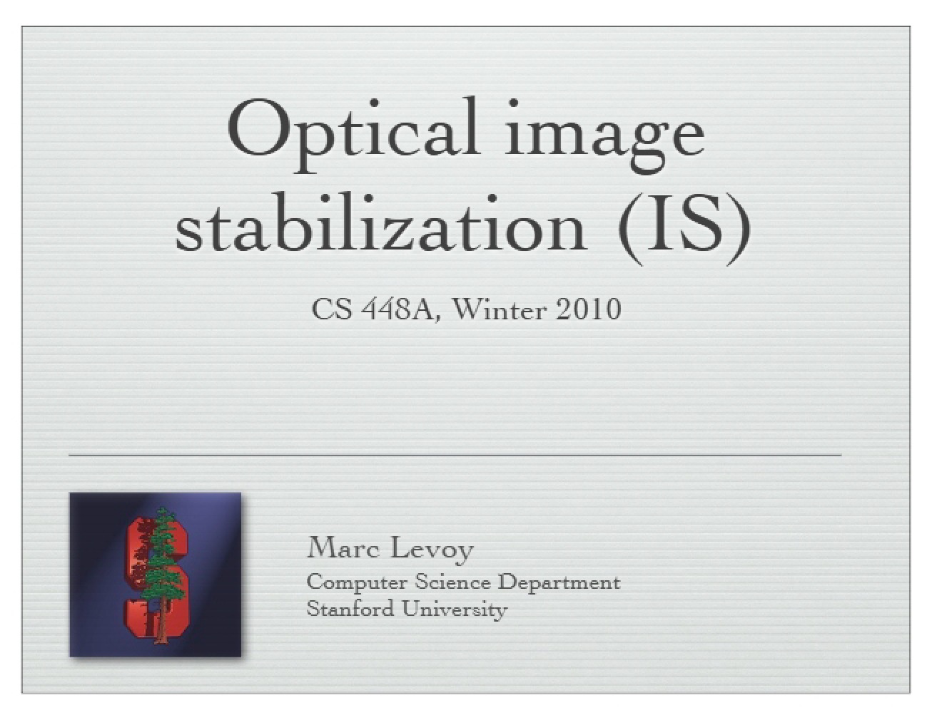 Introduction to Optical Image Stabilization