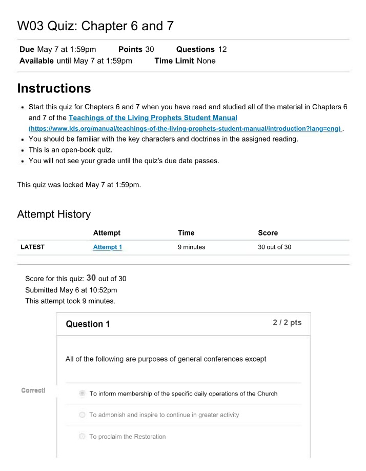 Week 3 Quiz - Chapters 6 and 7