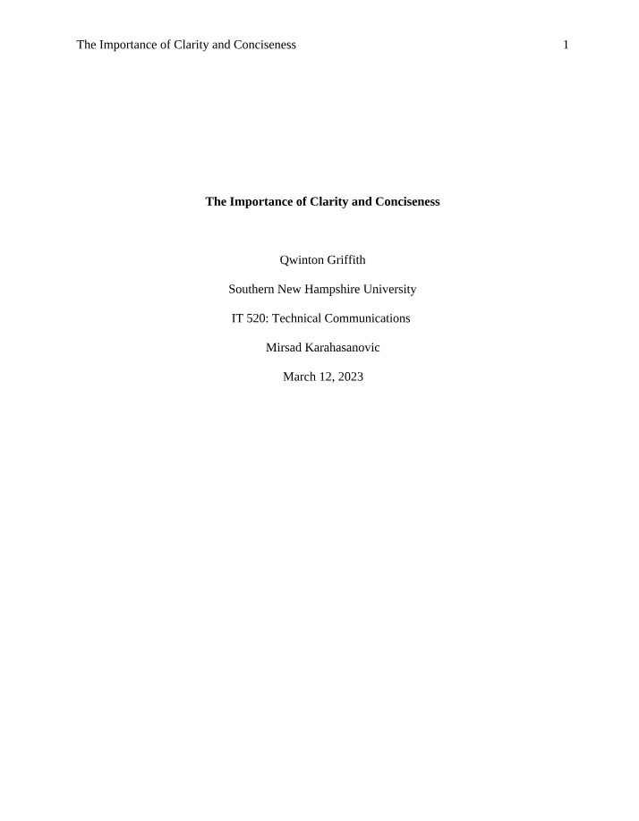 Importance of Conciseness and Clarity