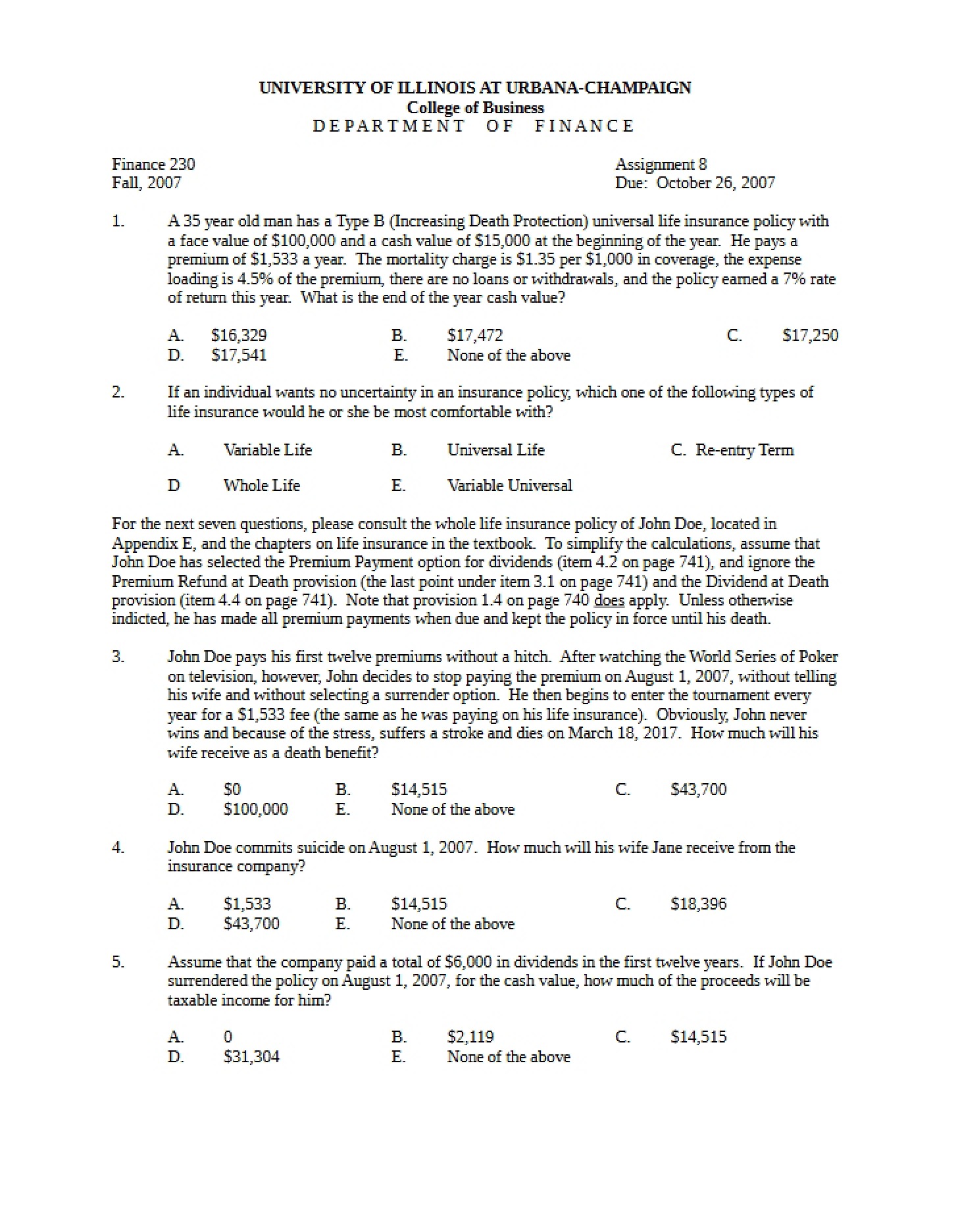 Assignment Task (Fin 230)