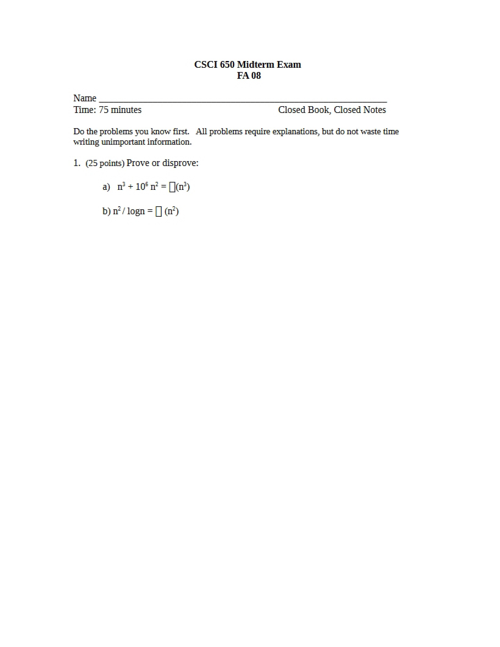 Exam Midterm