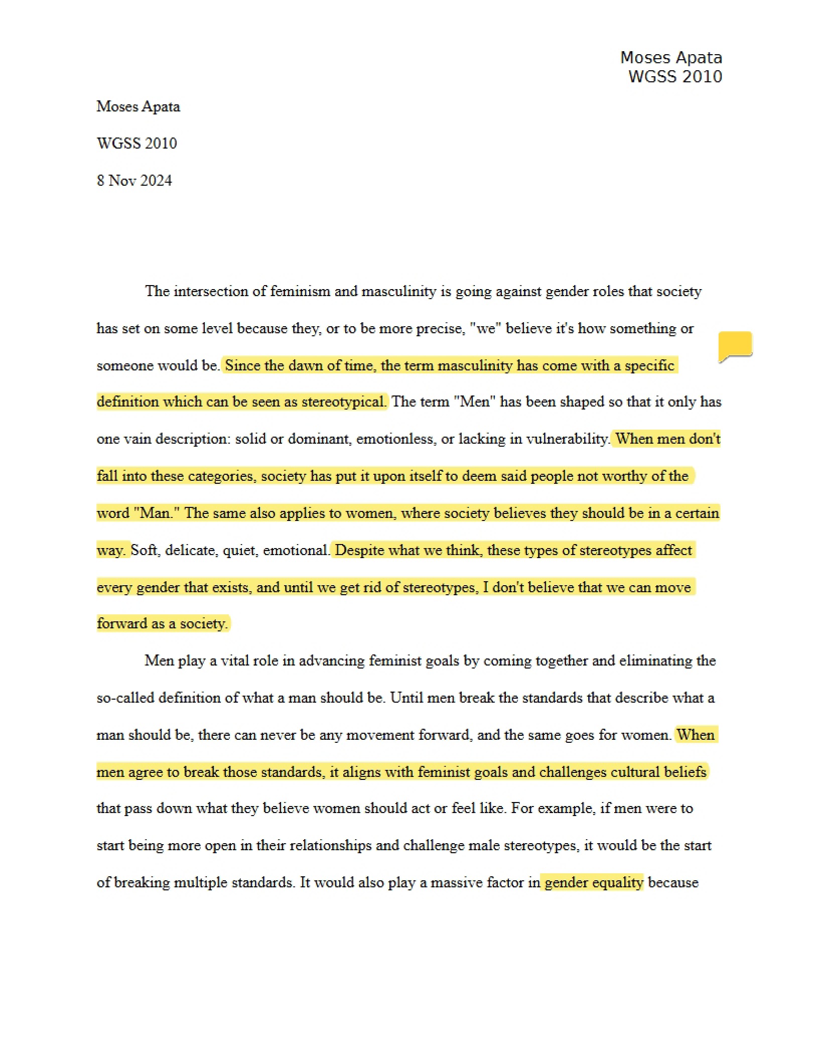 Statement of Reflection 2