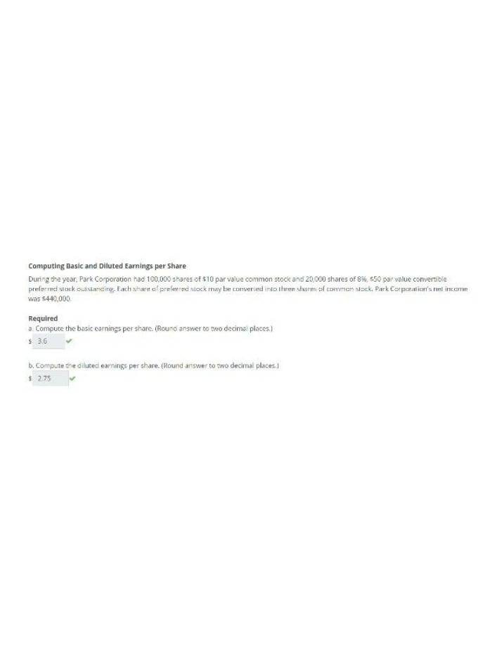 Basic and Diluted Earnings per Share Calculation Methods