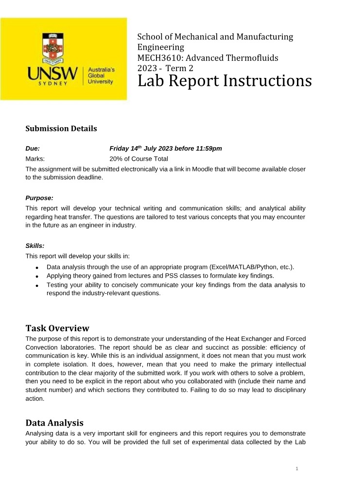 Heat Exchanger and Forced Convection Lab Report