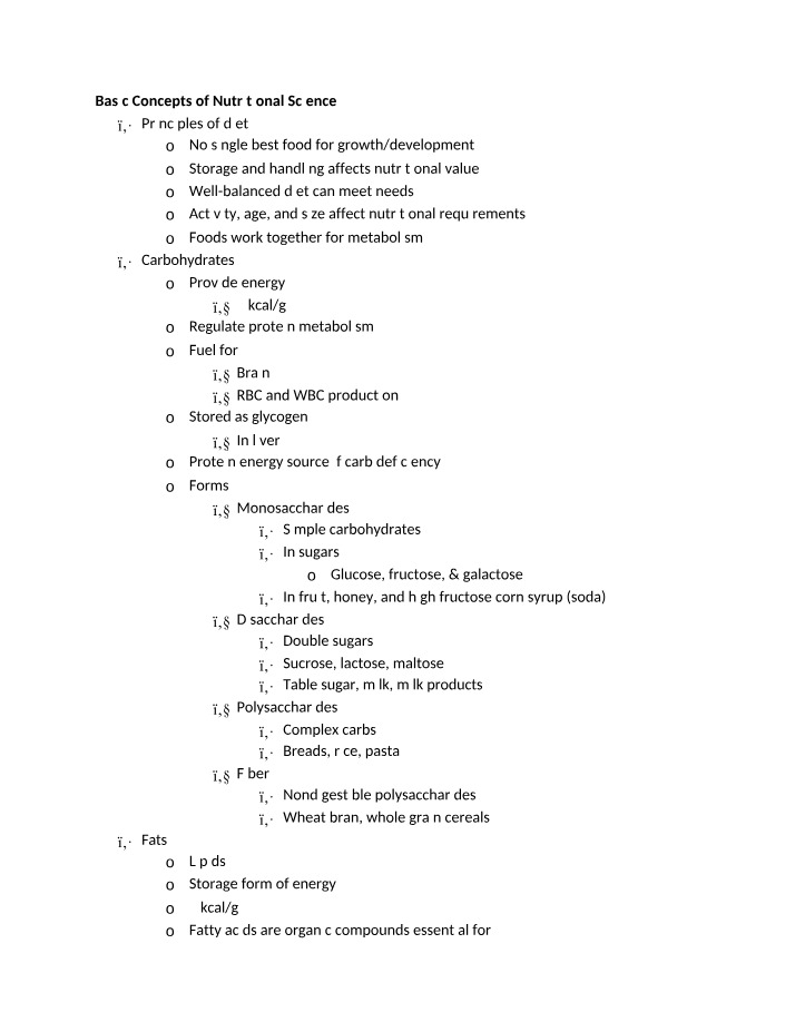 Nutrition - Basic Concepts