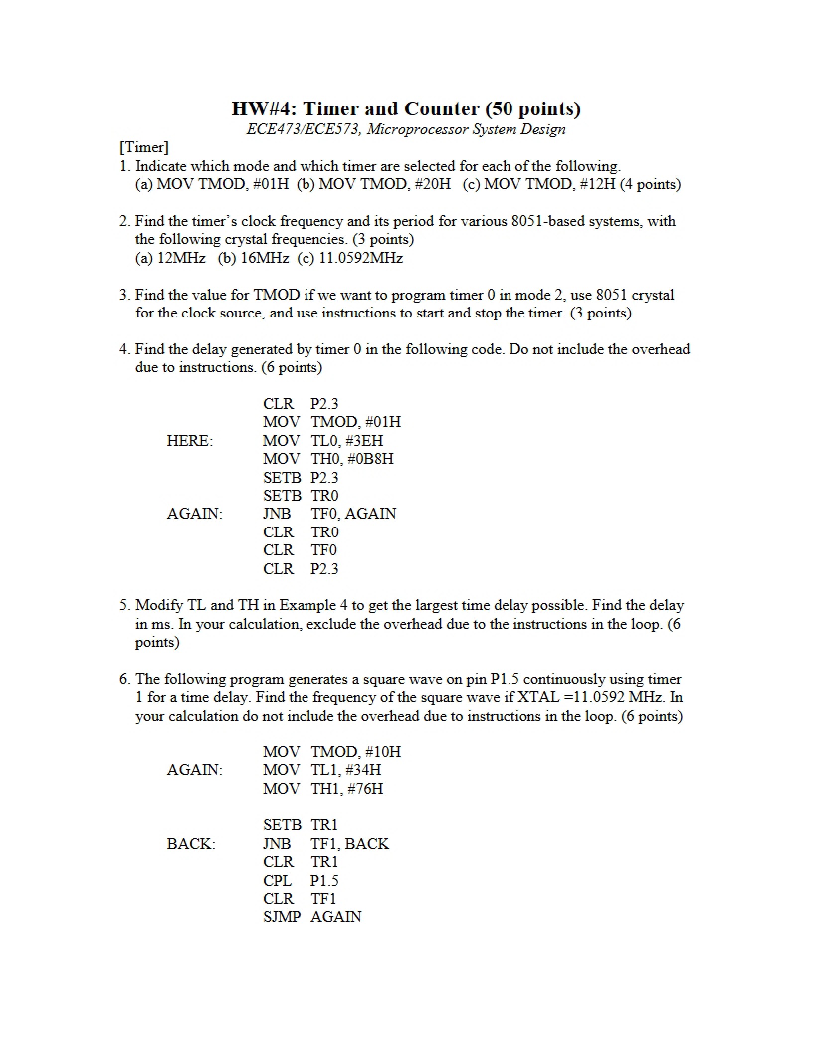 Timer and Counter Homework 4