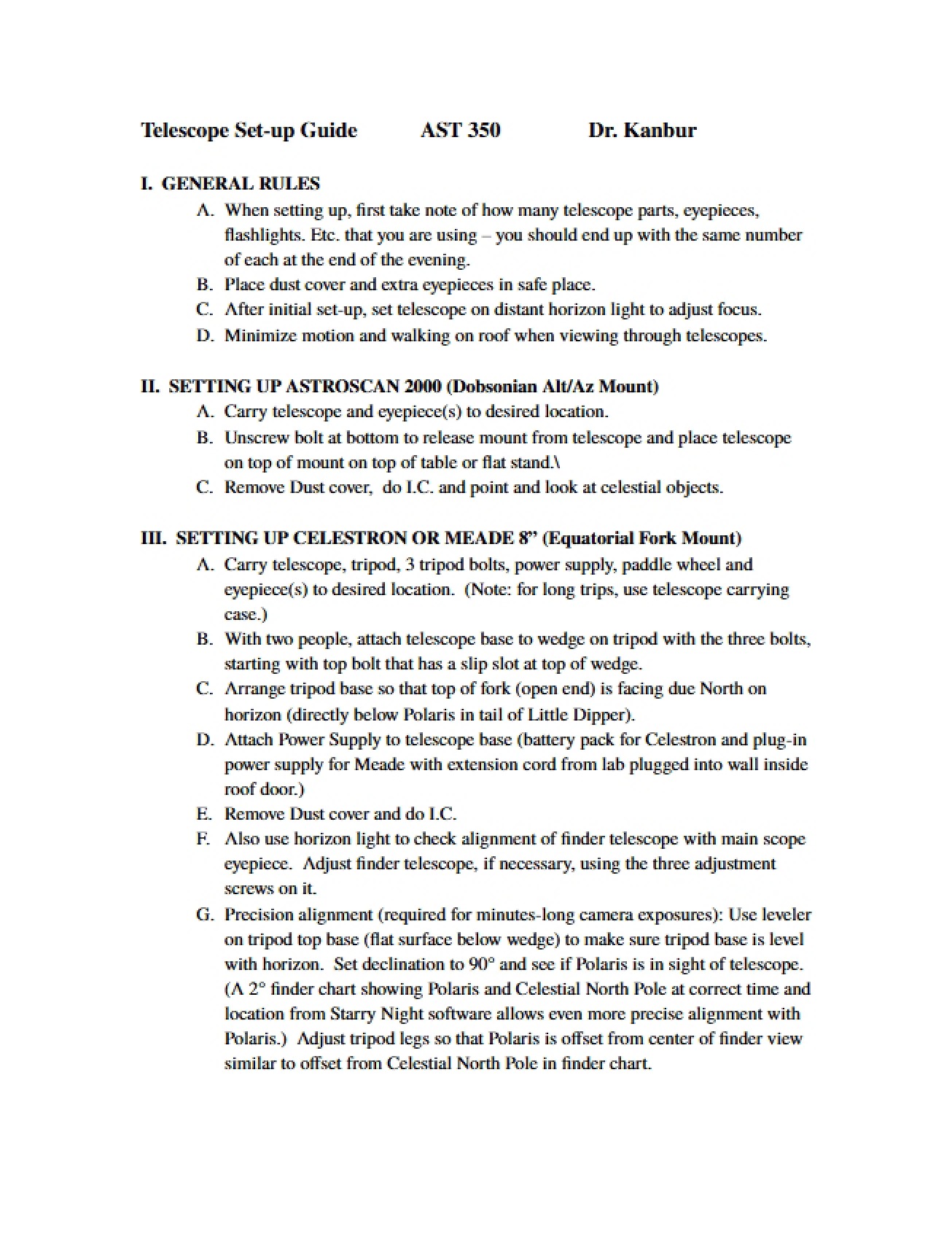 Guide to Setting Up a Telescope