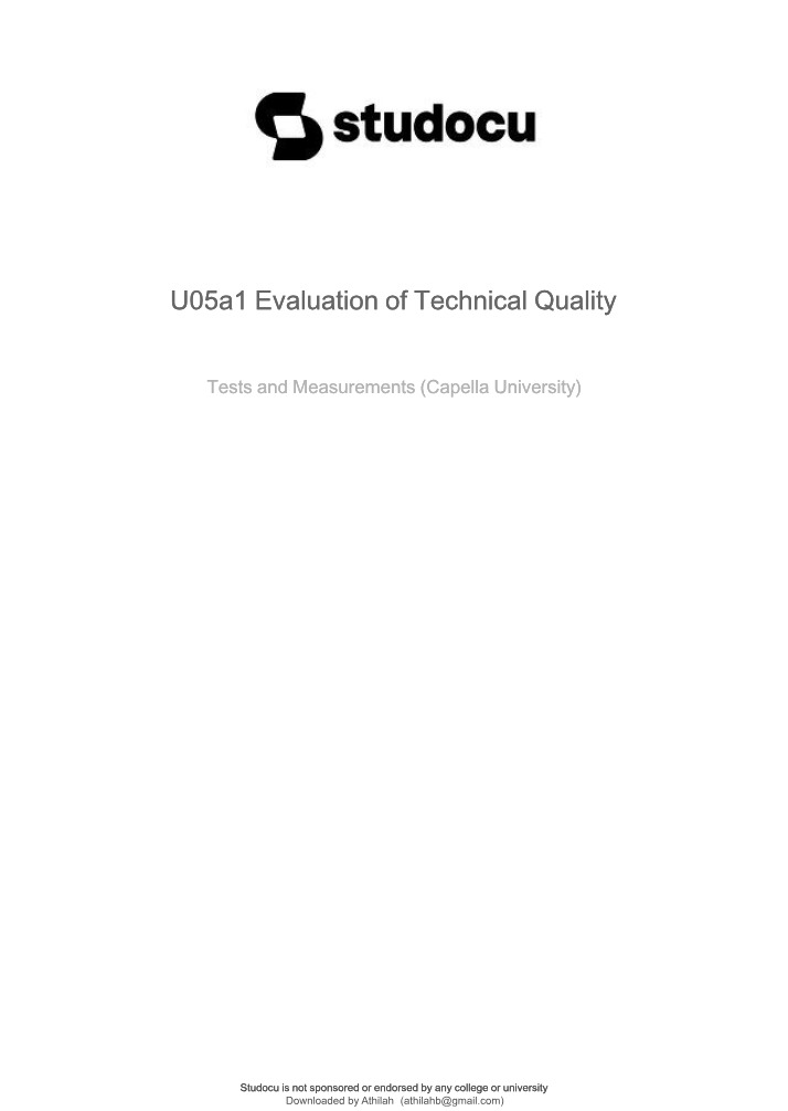 Technical Quality in Tests and Measurements Evaluation