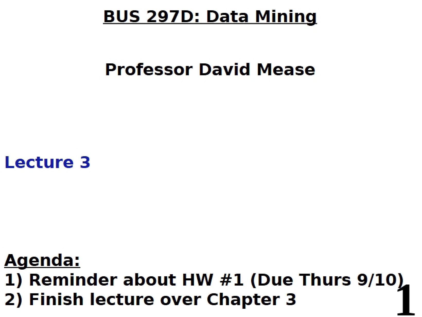 Third Lecture Notes