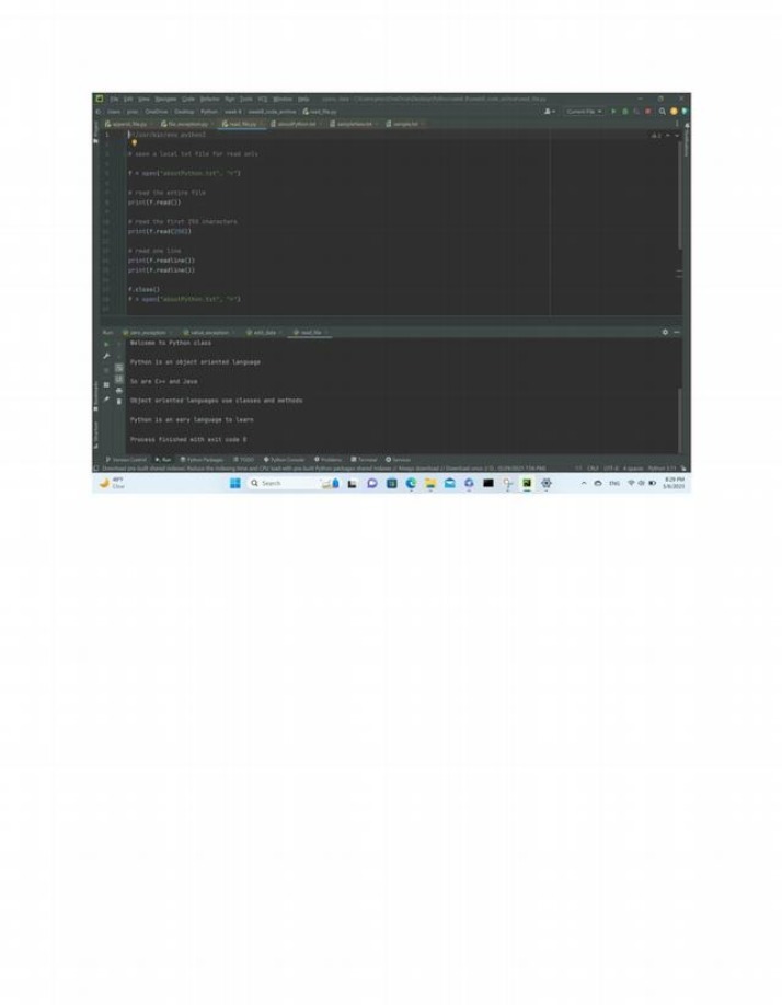 Python File Handling and OOP Examples