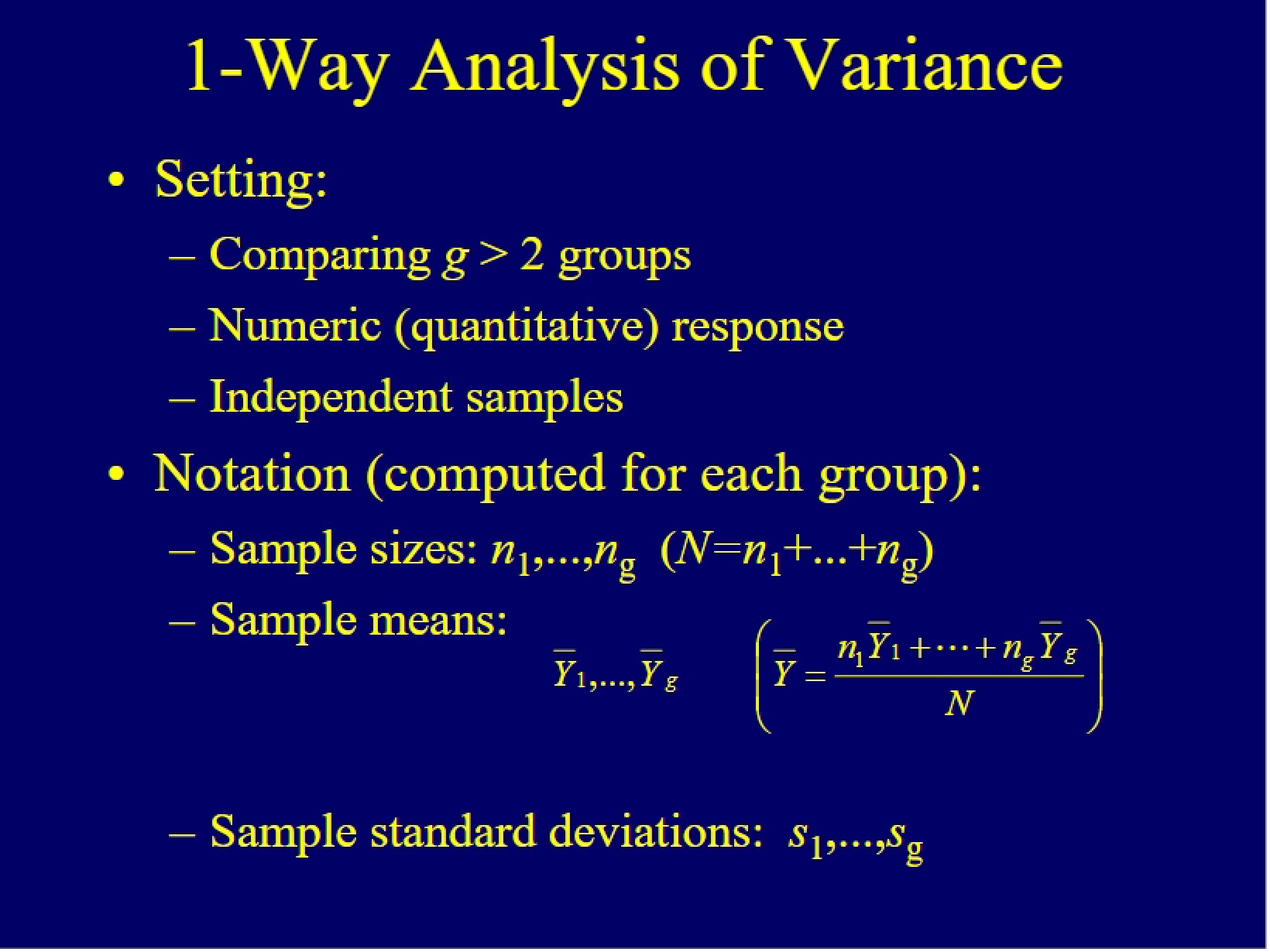 Analysis of Variance Methods