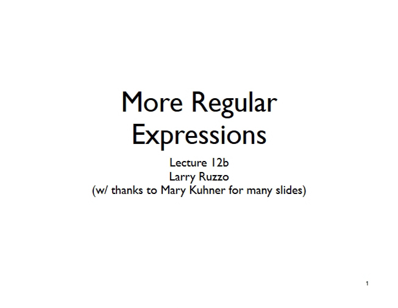 Regular Expressions